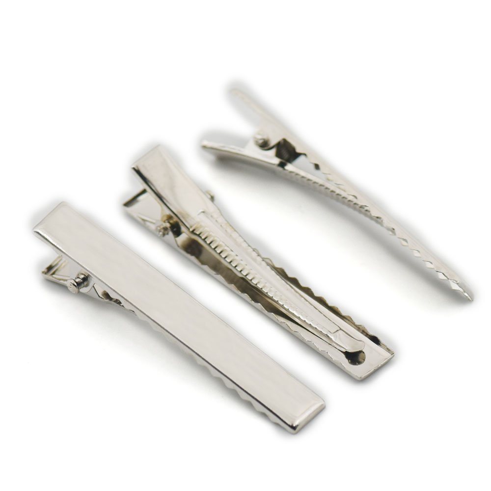 50 Pcs 55MM (2.16 Inch) Square Alligator Hair Clips - Non-Slip Teeth Hair Barrettes for Women & Girls - Nickel Plated Hair Accessories for Ponytails, Braids & Updos