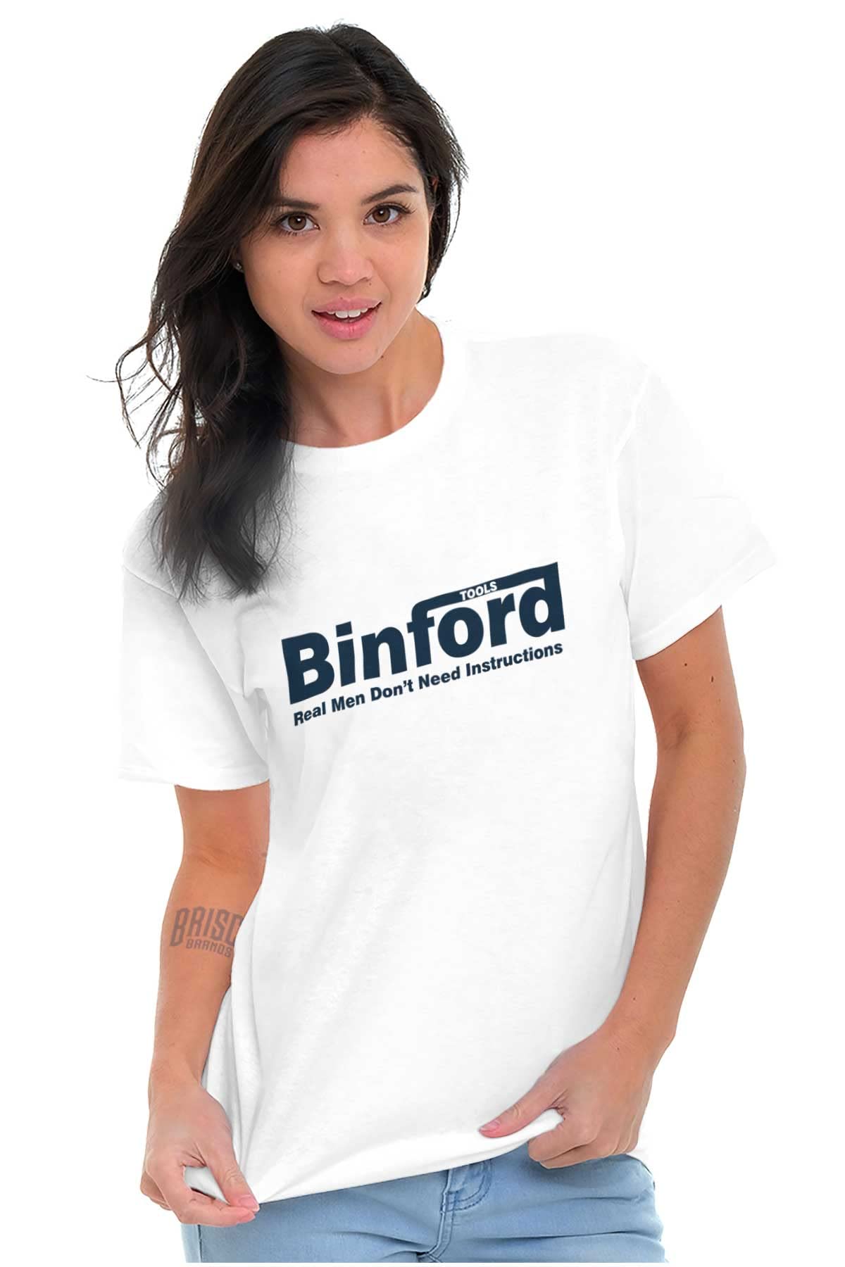 Binford Tools Real Men No Instruction Funny Graphic T-Shirt for Men & Women - Perfect for DIY Enthusiasts, Construction Workers & Comedy Lovers
