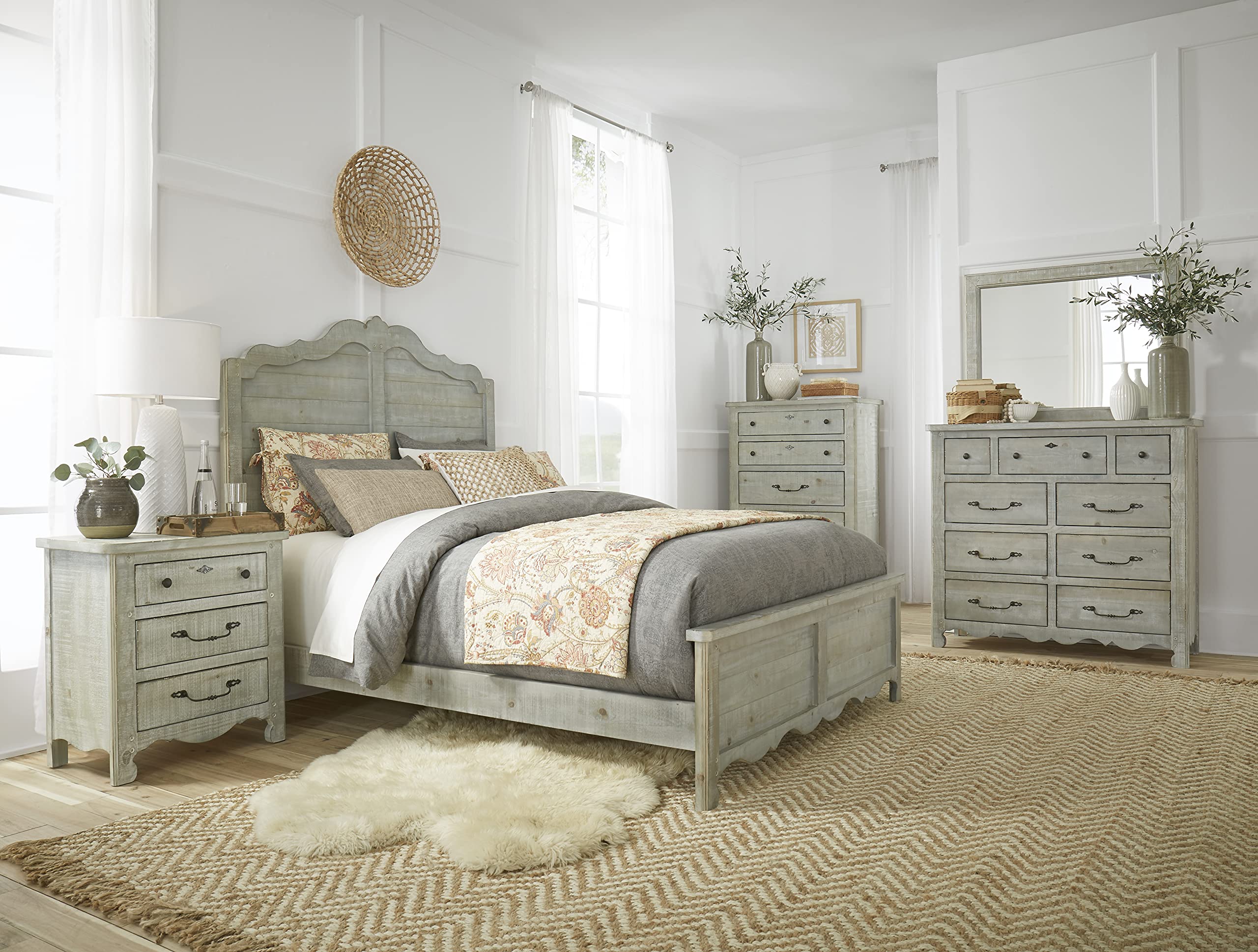 Progressive Furniture Chatsworth Nightstand - Mint Green Finish, Modern Bedside Table with Storage for Bedroom, Living Room, or Guest Room