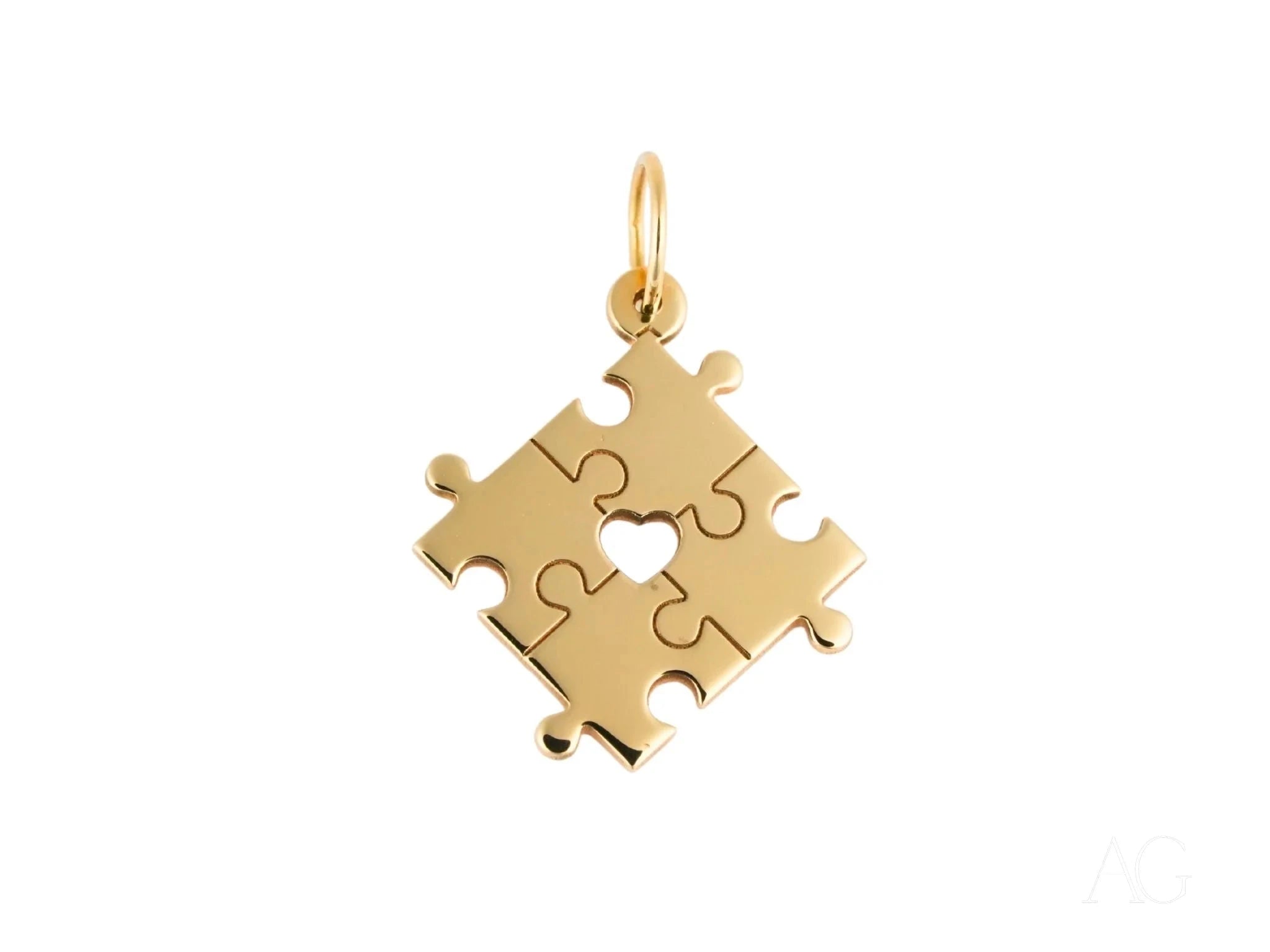 Golden Puzzle Autism Awareness Necklace - Symbol of Support & Hope for Autism Awareness Month, Special Needs Gifts, Jewelry for Parents & Caregivers - Perfect for Fundraisers, Daily Wear & Advocacy Events