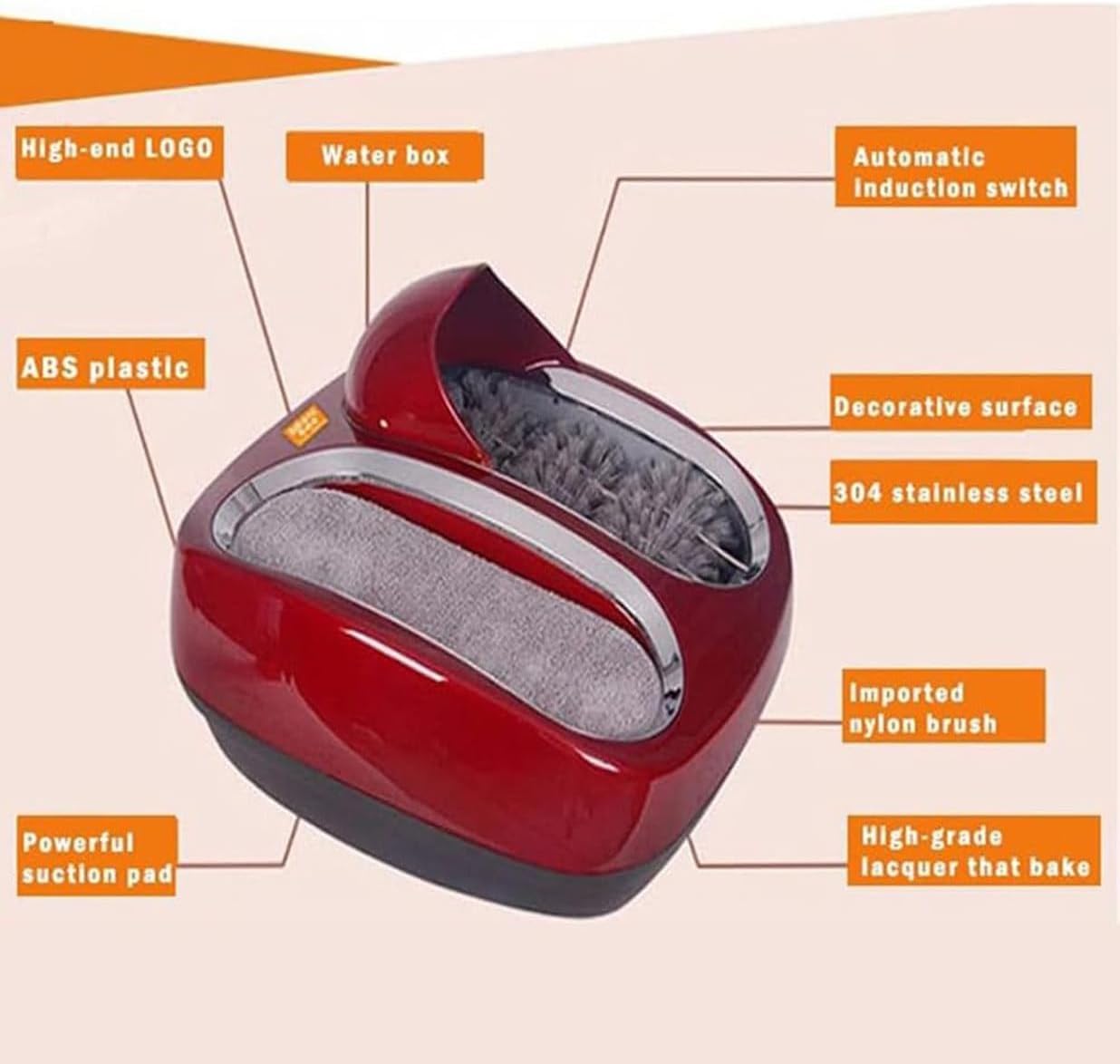 80W Automatic Induction Shoe Polisher Machine - Electric Shoe Cleaner for Hotels, Sales Centers & Entrances | Replaces Shoe Covers | Perfect for High-Traffic Commercial Spaces & Public Areas