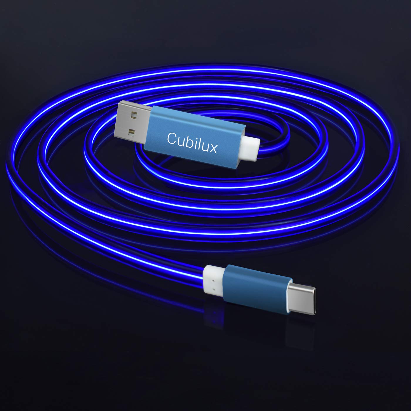 Glowing USB C Car Charger Cable - Fast Charging Type C Cord for Samsung S20/S20 FE/Note 20/10, Google Pixel 5/4/3 XL, Moto Z4/Z3/Z2/G9/G8/G7/G6, OnePlus 8T - 3FT LED Light Up Cable for Night Driving & Travel Charging