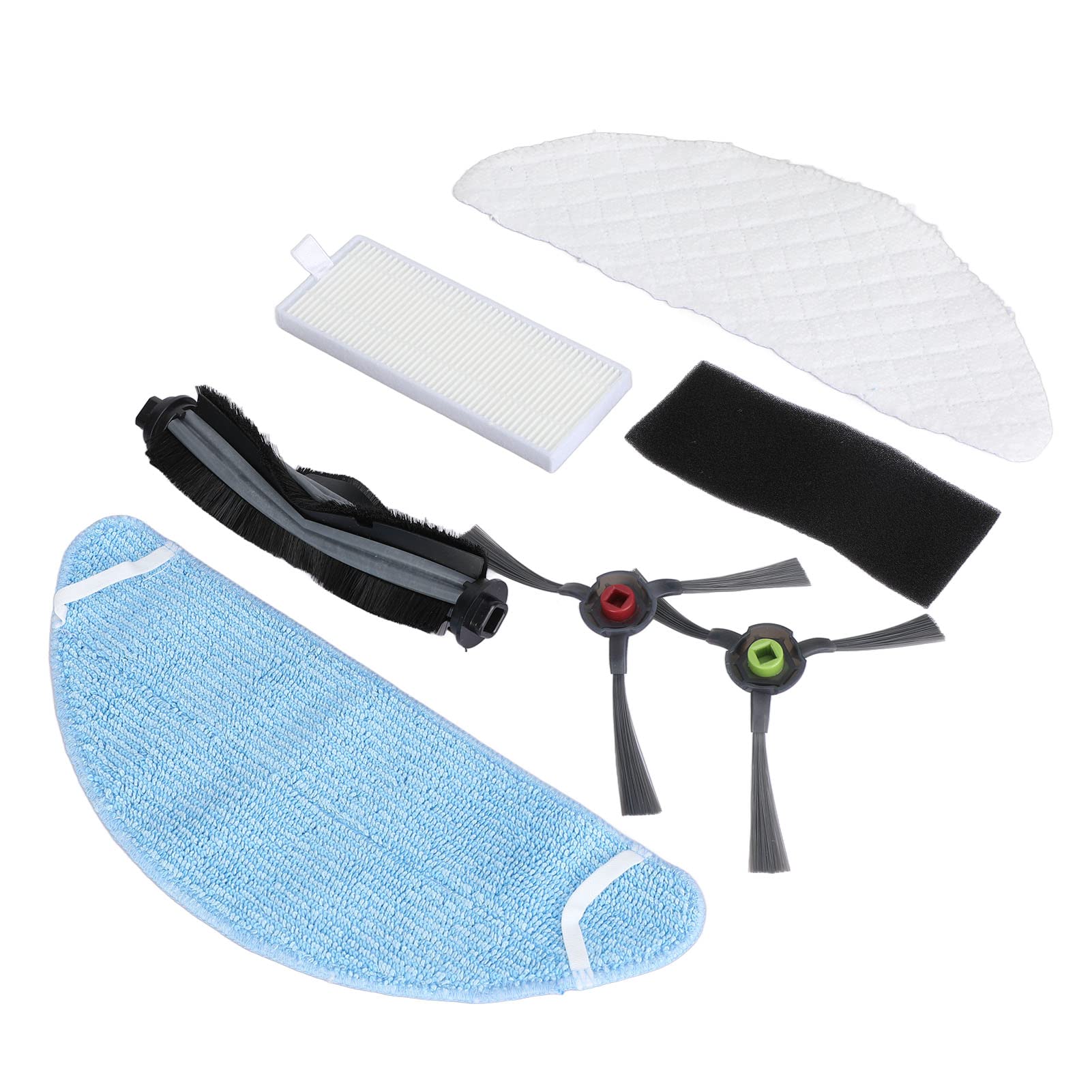 CHICIRIS Sweeper Accessories Set - Washable Mop, Disposable Mop Pads, Rolling Brush & Side Brush Replacement Parts Compatible with Yeedi K650 Robot Vacuum - Perfect for Hardwood Floors & Pet Hair Cleaning