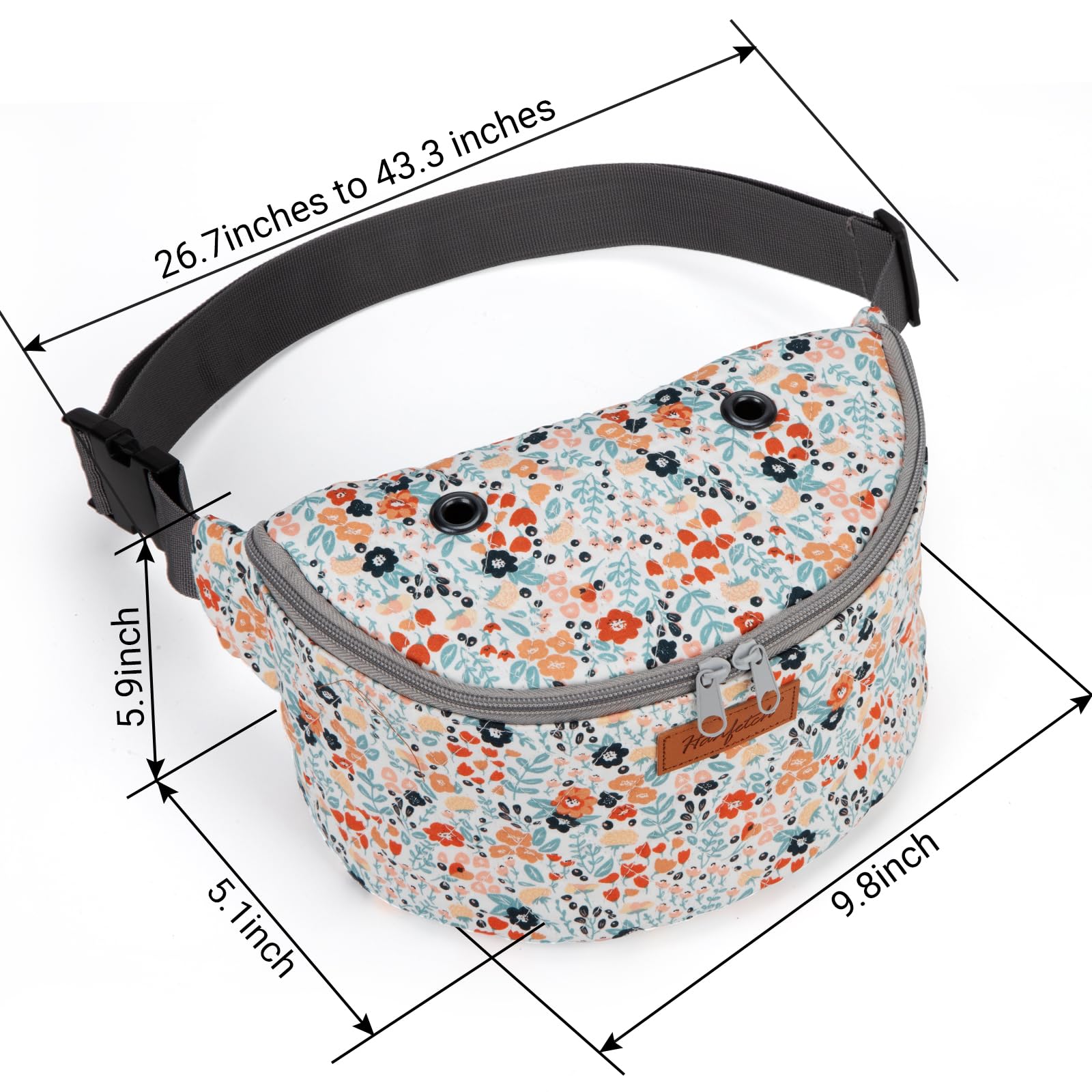 Yarn Crossbody Waist Bag - Small Yarn Storage Organizer for Crochet Hooks & Accessories - Daisy Pattern - Perfect for Knitting, Crocheting & Crafting On-The-Go