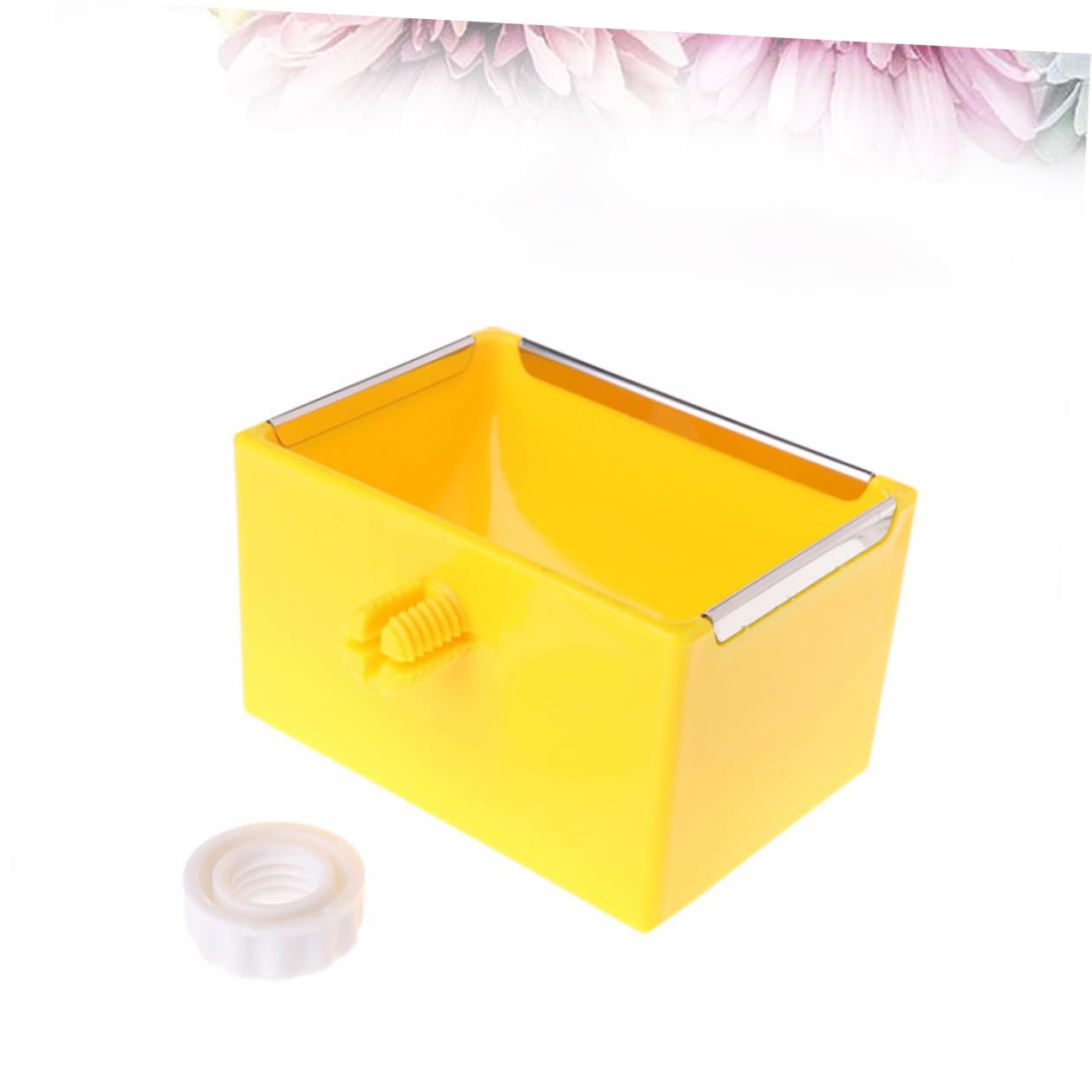 SUPVOX Square Hanging Rabbit Feeder Bowl - Removable Space-Saving Pet Food Dish for Cage - Perfect for Small Pets Like Rabbits, Guinea Pigs & Hamsters - Durable Yellow Plastic Design for Indoor/Outdoor Use