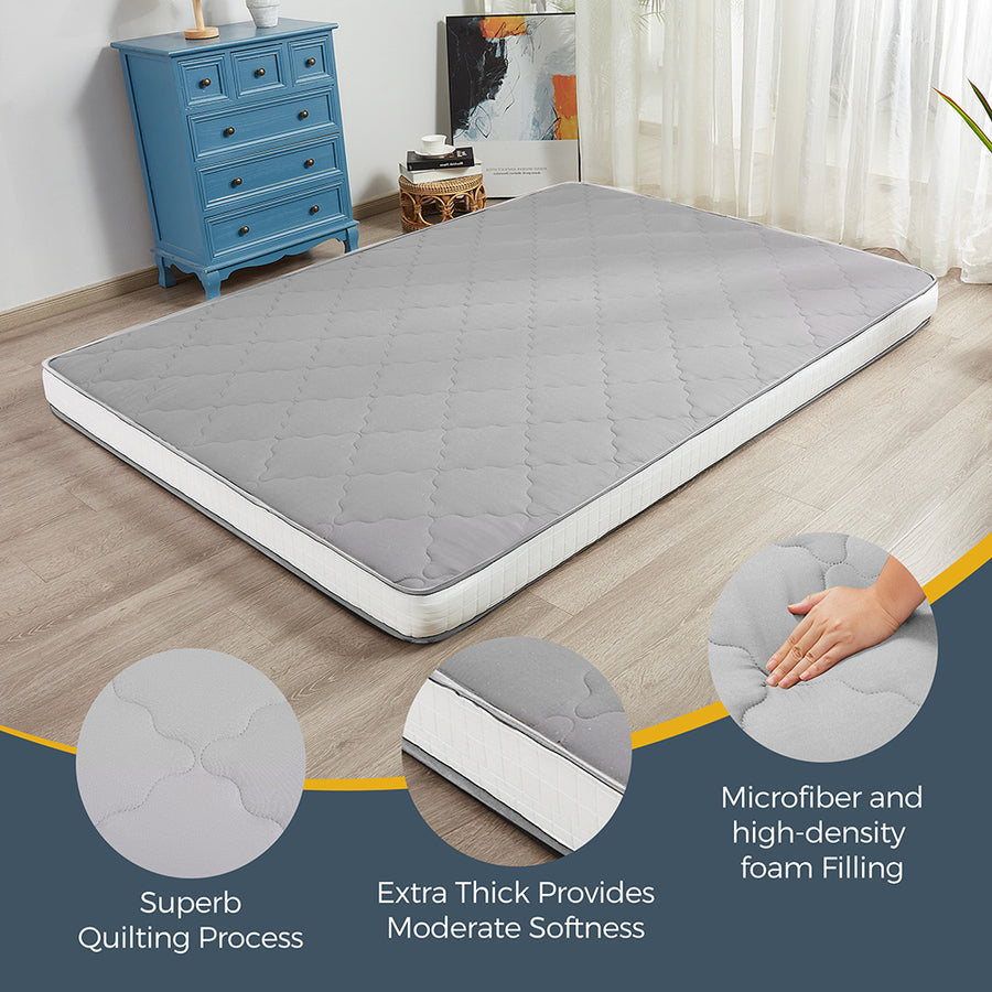 MAXYOYO Japanese Floor Mattress - Extra Thick Padded Tatami Mat for Sleeping & Lounging, Grey Style | Perfect for Guest Beds, Meditation, Yoga & Small Space Living