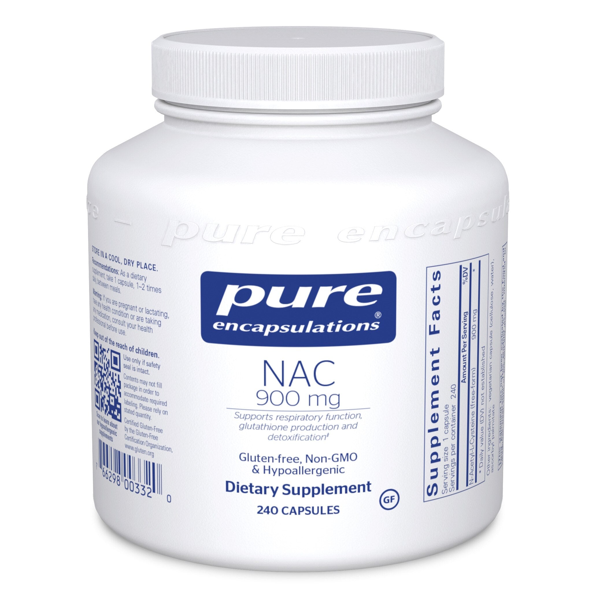 Pure Encapsulations NAC (N-Acetyl L-Cysteine) 900mg Supplement - Supports Liver Detox & Respiratory Health | Antioxidant for Immune Support & Cellular Protection