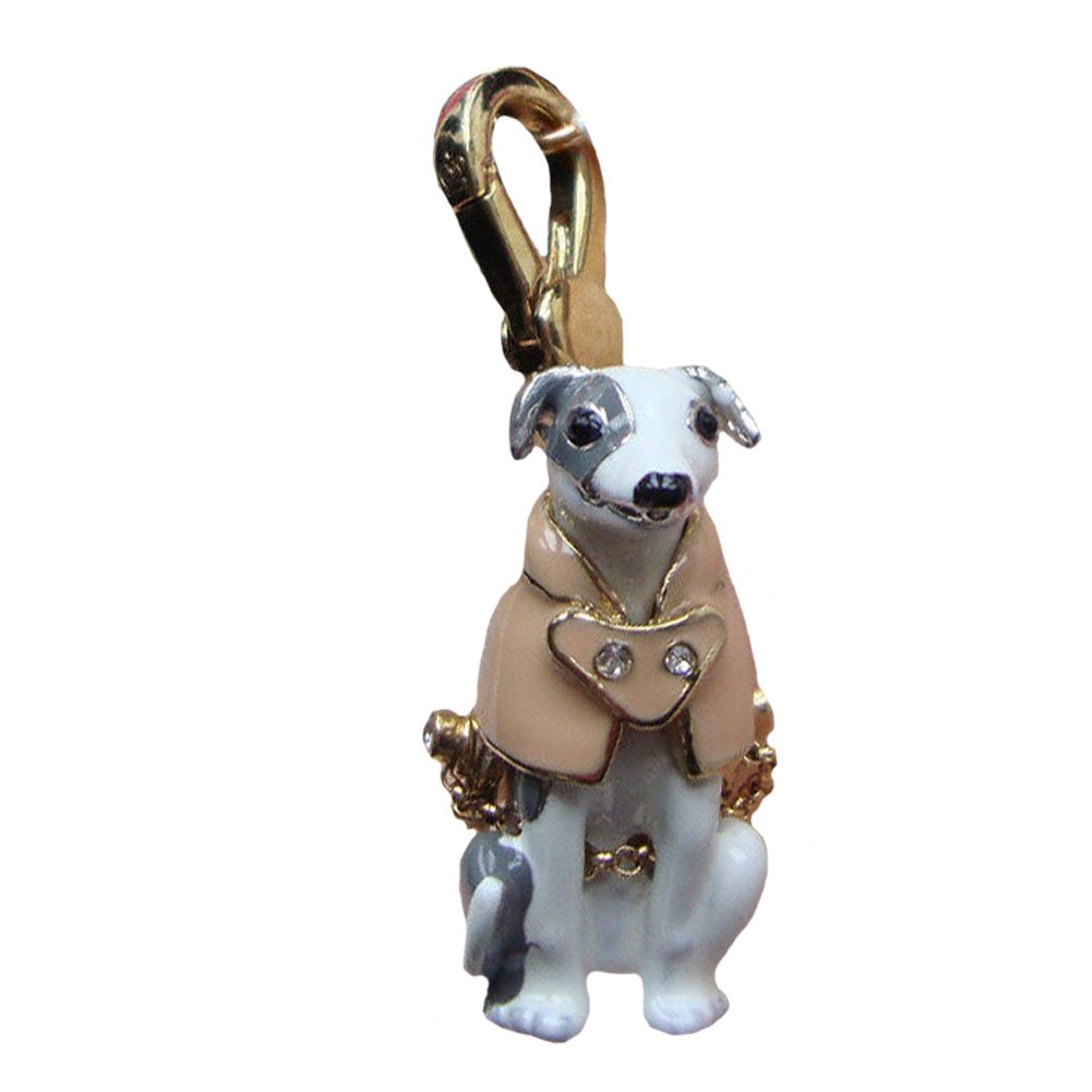 Juicy Couture Greyhound Dog Charm with Trench Coat - Stylish Pet Accessory for Jewelry, Keychains & Gifts | Perfect for Dog Lovers & Fashion Enthusiasts
