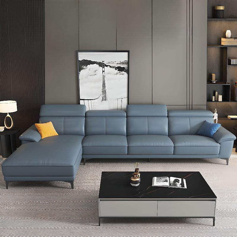 L-Shaped & Straight Sectional Sofa with Chaise Lounge - Right-Hand Facing Modern Living Room Furniture for Small Spaces & Home Theater Seating