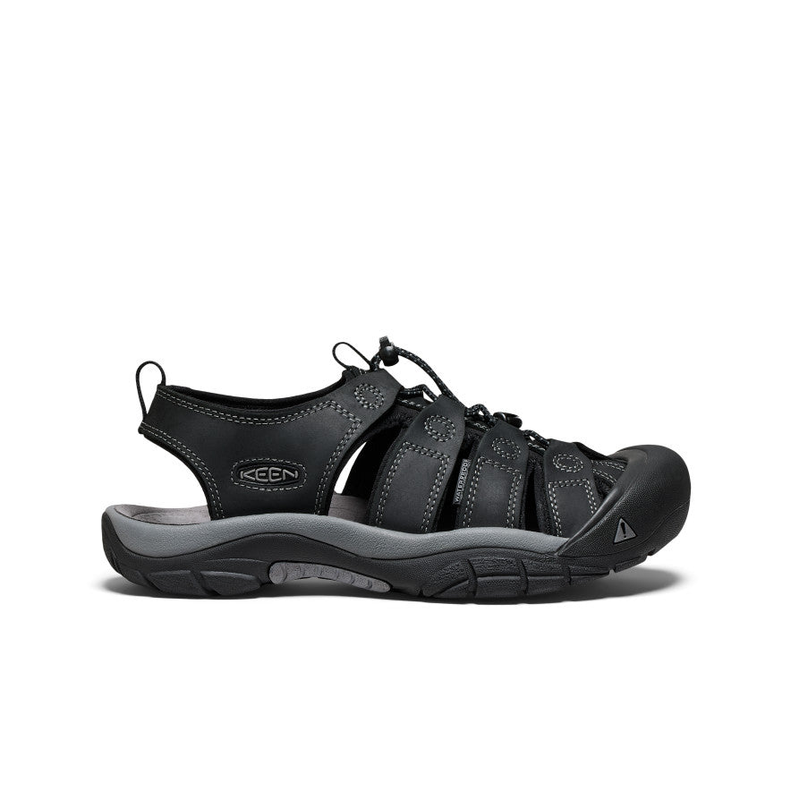 Men's Newport Leather Sandal - Comfortable & Stylish Black/Steel Grey Sandals for Casual Wear & Outdoor Activities