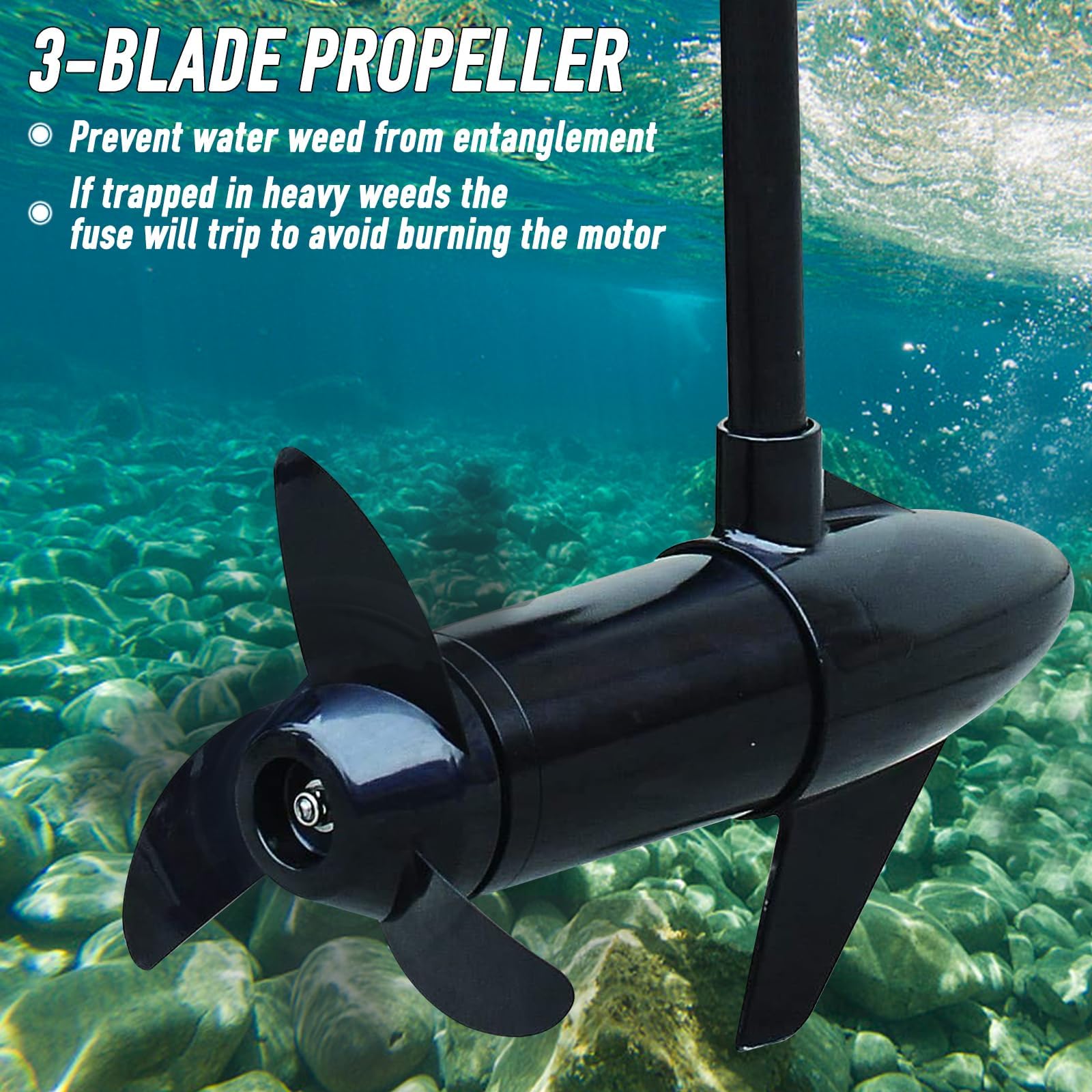 OKSTENCK Vessels 60 lbs Thrust Electric Trolling Motor - Brushless Fishing Boat Motor for Freshwater & Saltwater | Perfect for Kayaks, Canoes & Small Boats | Quiet & Powerful for Bass Fishing & Offshore Angling