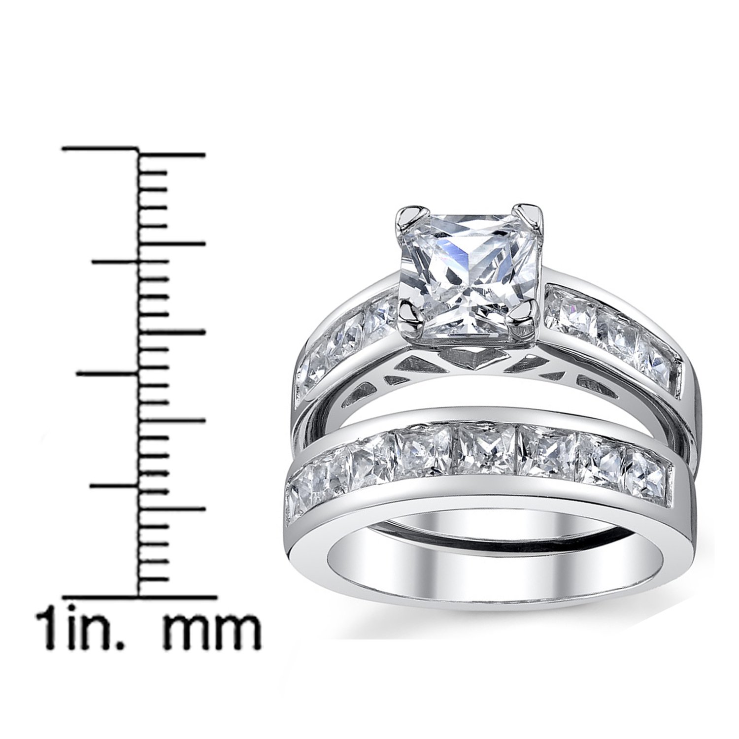 1 Carat Radiant Cut Cubic Zirconia CZ Sterling Silver 925 Wedding Engagement Ring Set - Size 4-11 | Elegant Bridal Jewelry for Proposals, Anniversaries & Special Occasions