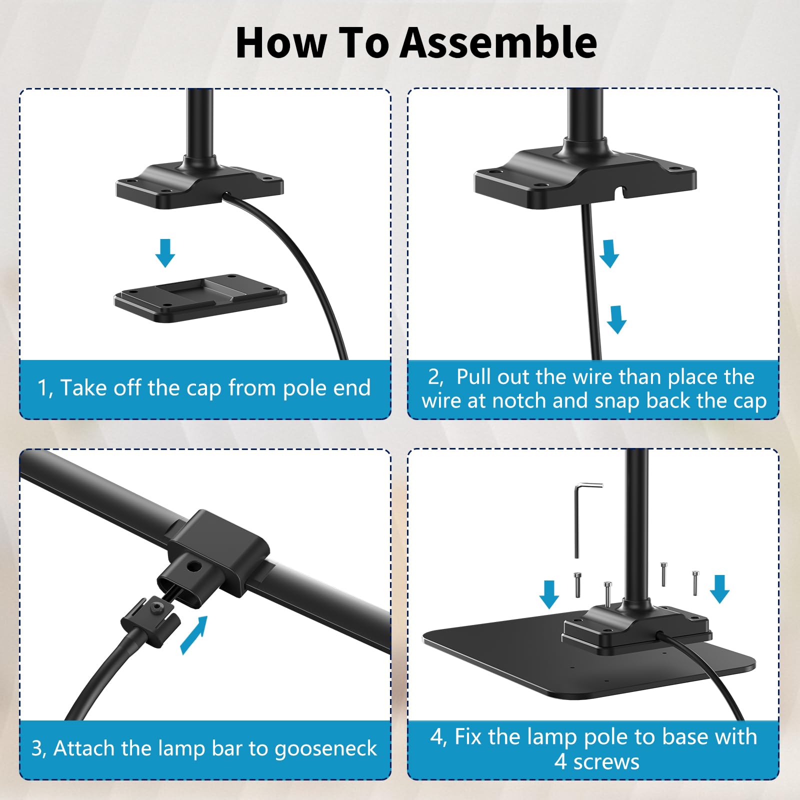 KableRika Dual LED Desk Lamp - Adjustable Brightness Eye-Caring Light for Home Office, Reading & Computer Work - Dimmable Task Lighting with Sturdy Base - Perfect for Studying, Drafting & Nighttime Workspaces