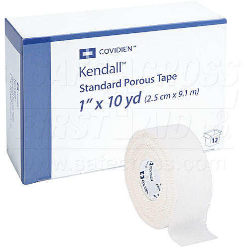 Premium Cotton Cloth Tape 2.5 cm x 9.1 m (1 inch x 10 yards) - 12 Pack Box for First Aid, Bandaging, Sports Injury & Crafting