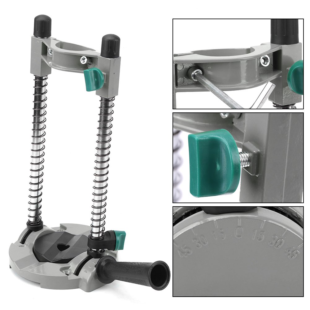 45 Degree Adjustable Angle Drill Holder Stand - Precision Positioning Bracket for Electric Drills - Perfect for Woodworking, Metalworking & DIY Home Projects