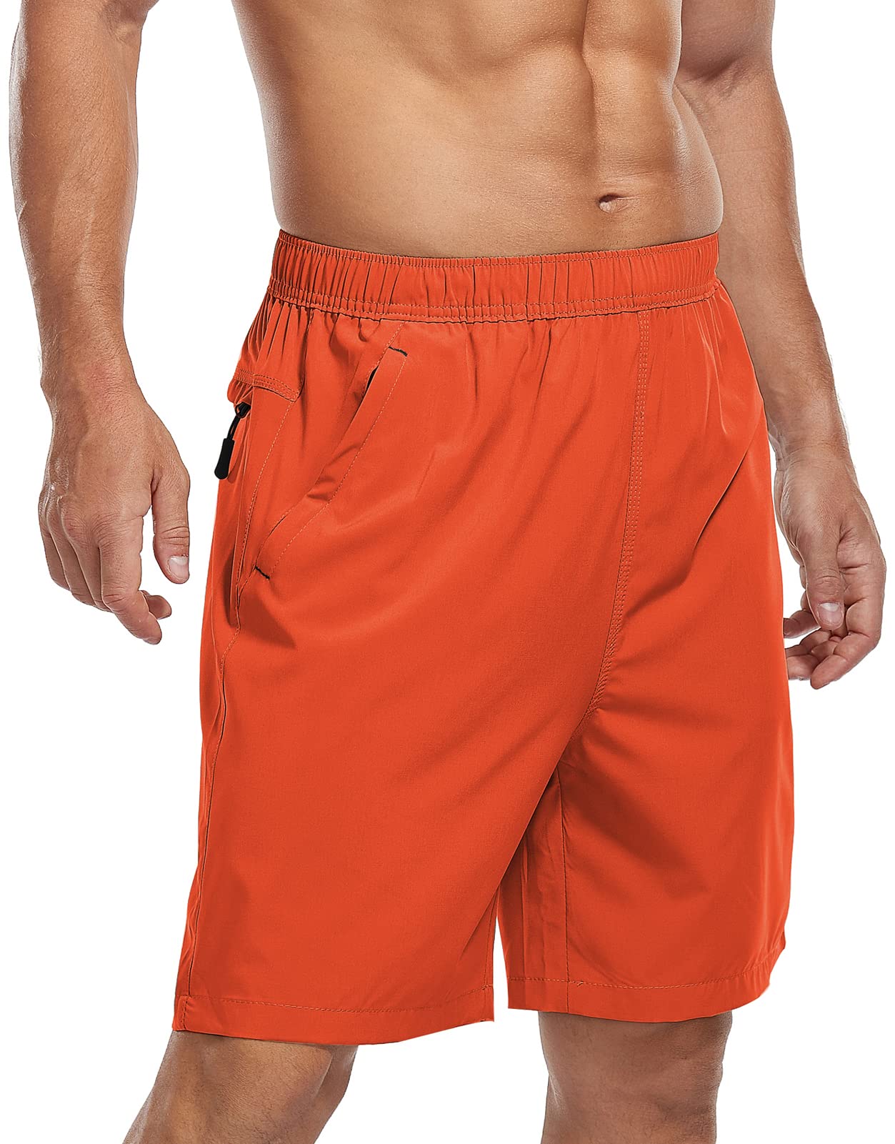 SPOSULEI Men's Quick-Dry Hiking Shorts - Water Resistant Lightweight Athletic Shorts with Zipper Pockets for Outdoor Running, Camping & Summer Activities