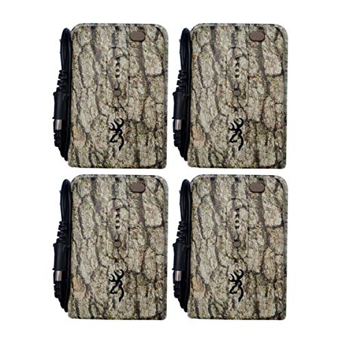 Browning Trail Cameras External Battery Power Pack (4-Pack) - Long-Lasting Hunting Camera Batteries for Wildlife Monitoring & Outdoor Adventures