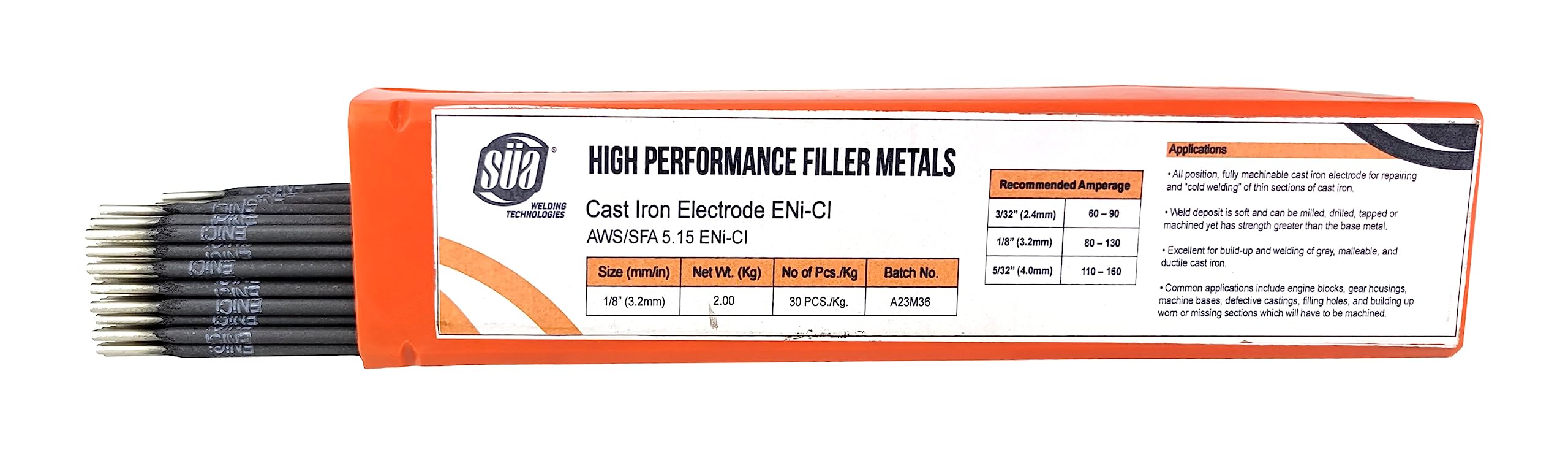 ENiCl - 99% Nickel Cast Iron Welding Electrode - 12