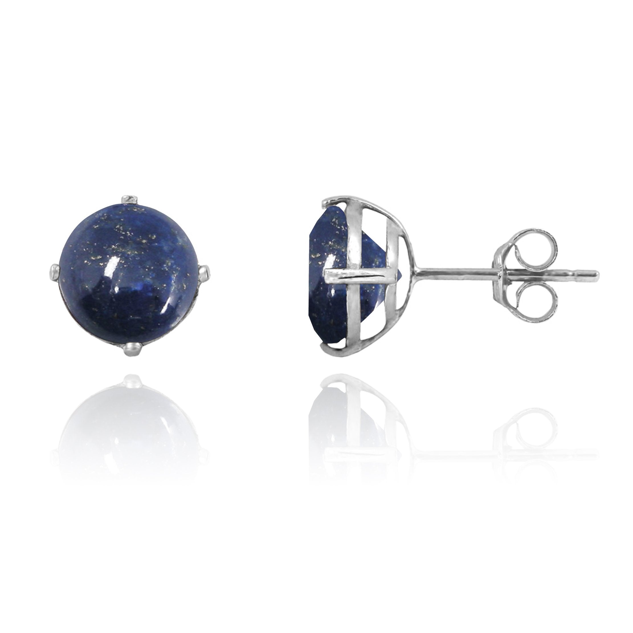 Lapis Lazuli Stud Earrings for Women - Genuine Stone Minimalist Jewelry - Perfect for Everyday Wear & Gift Giving