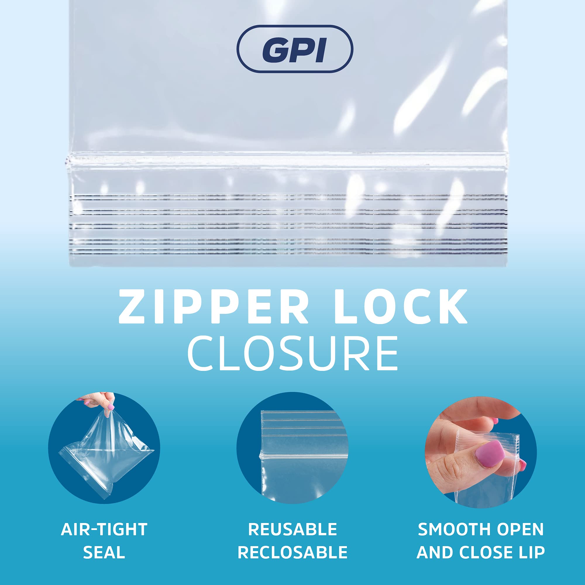 GPI - 16,000 Count 3x4 Inch 2 Mil Clear Reclosable Plastic Bags with Resealable Zipper Lock for Food Storage, Crafts & Organization | Perfect for Snacks, Candy, Nuts, Cookies, Sewing Supplies, Beads & Seeds | Ideal for Home, Office & Retail Use