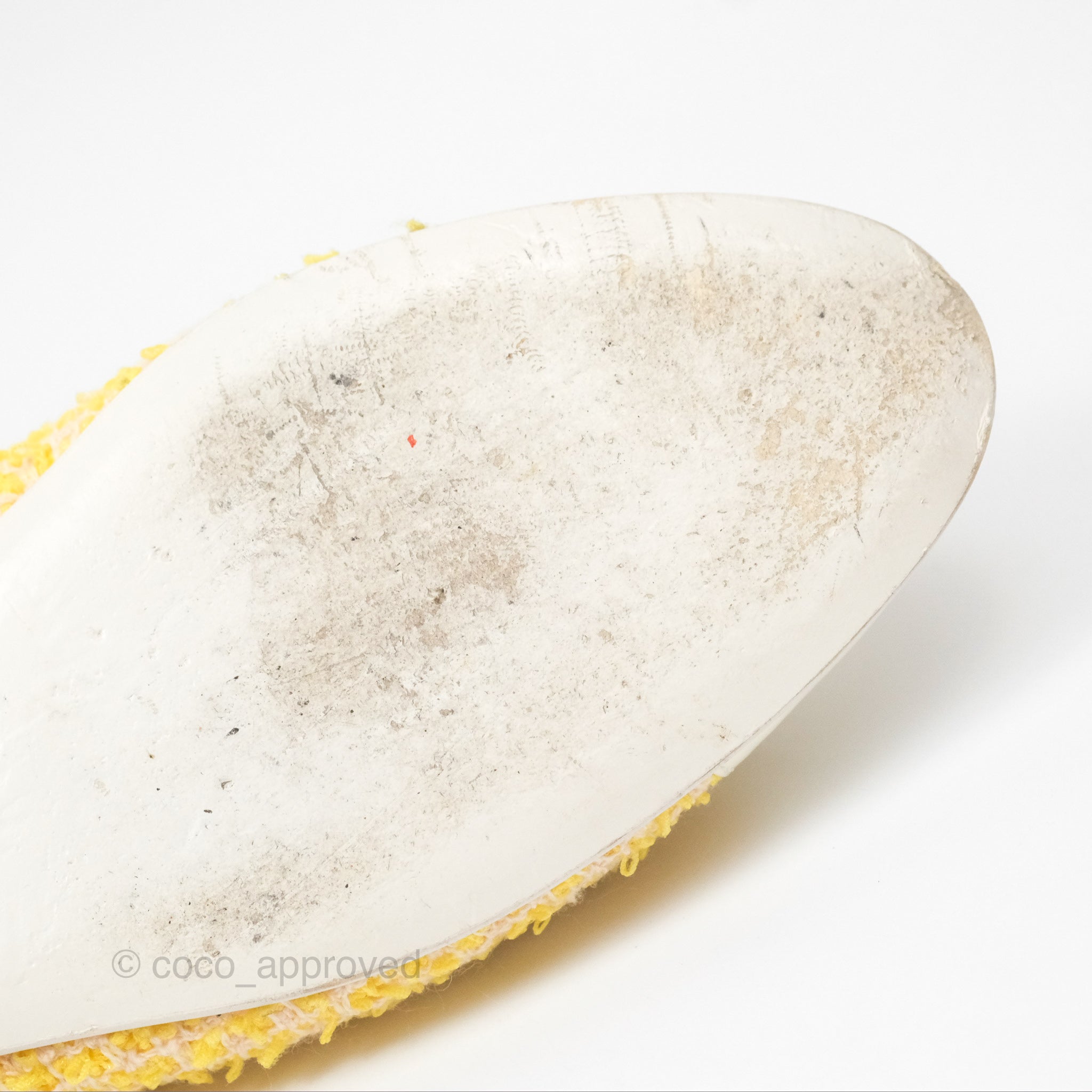 Chanel Ballerina Flats in Yellow Tweed with White Accents - Women's Size 37 (US 7) | Classic Comfortable Ballet Shoes for Work, Date Night & Casual Outings