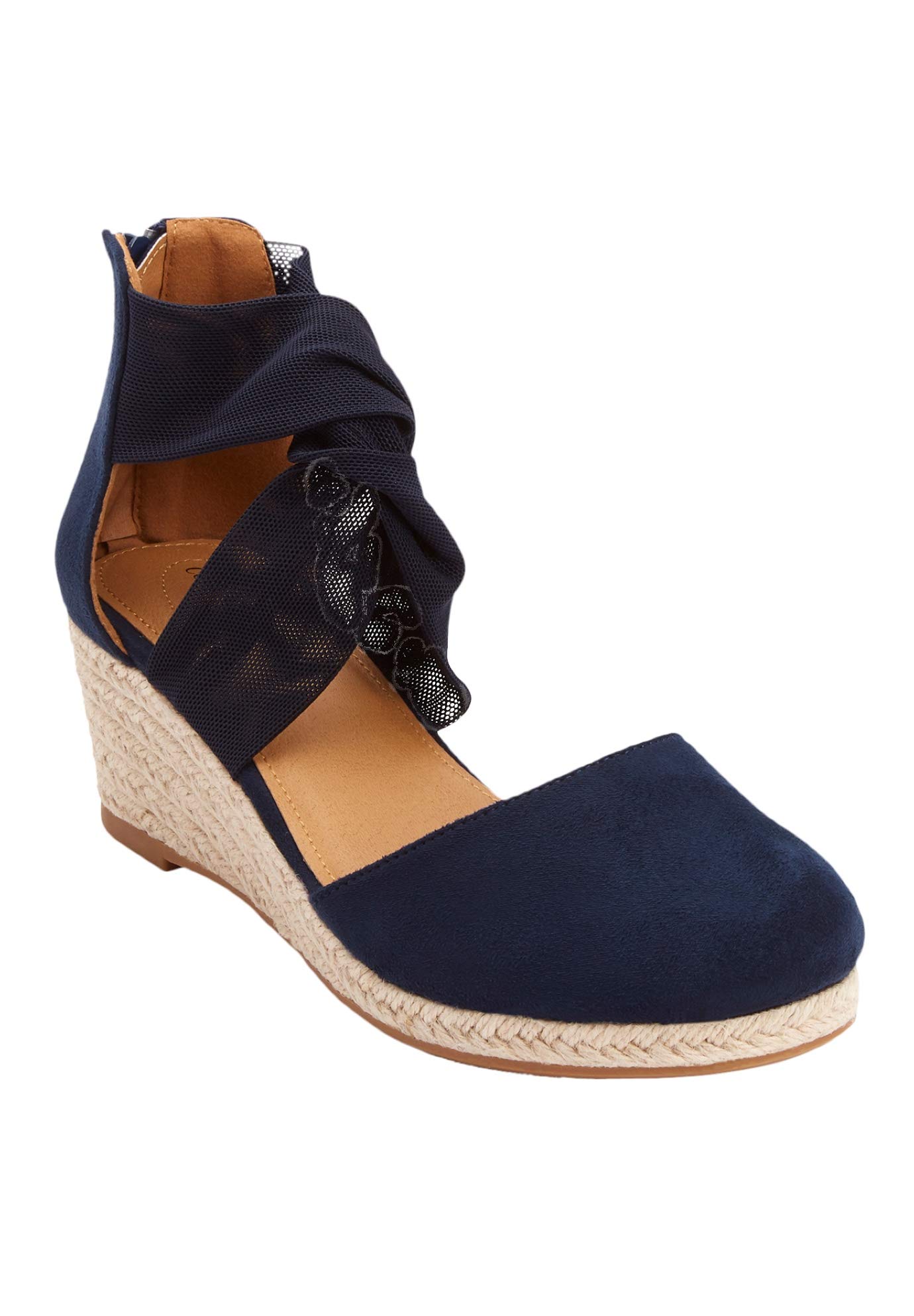 Comfortview Women's Wide Width The Sabine Espadrille - Breathable Slip-On Summer Shoes for Wide Feet | Perfect for Beach, Vacation & Casual Outings