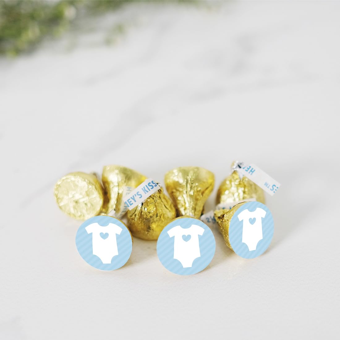 Andaz Press Chocolate Stickers 216-Pack for Baby Showers & Party Favors