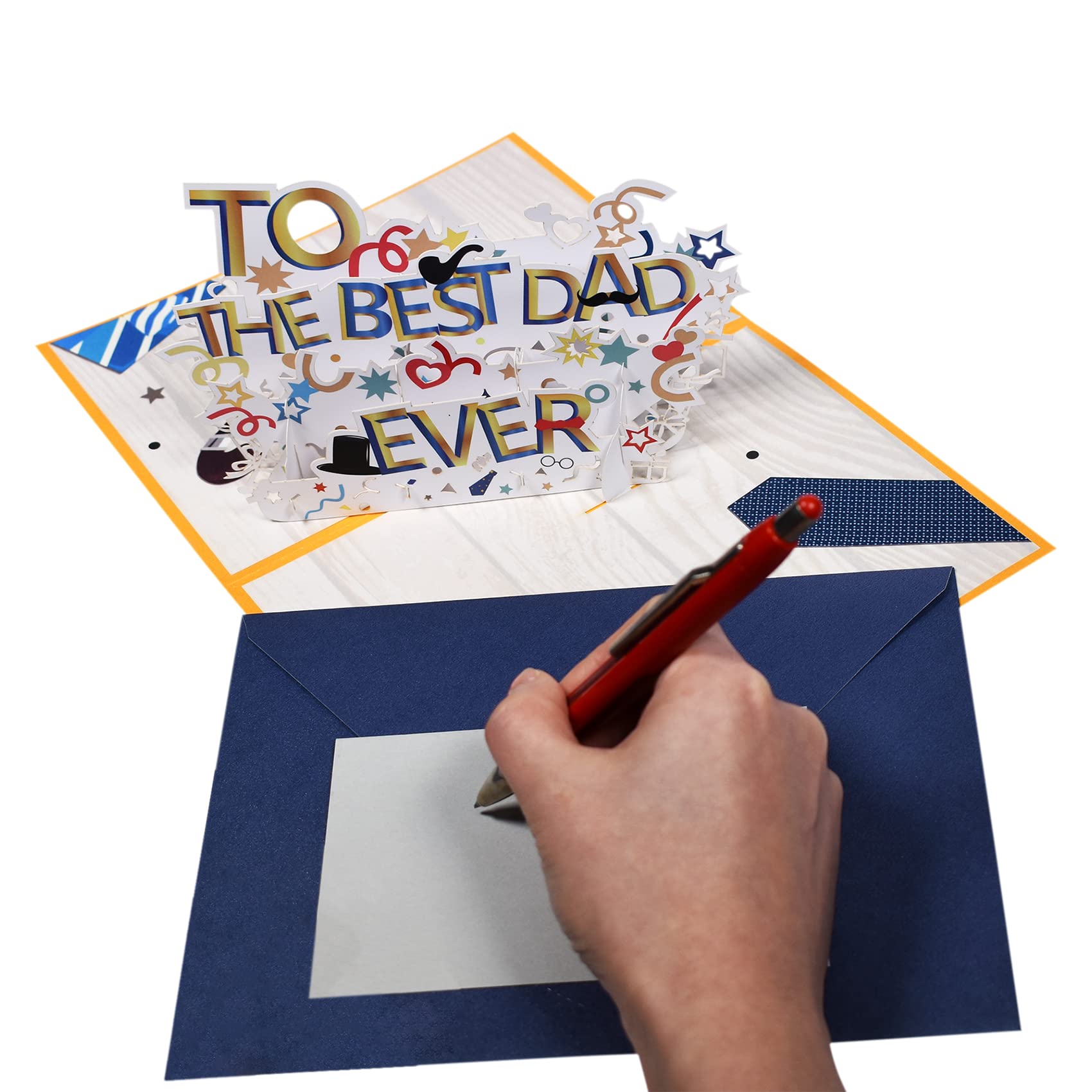 Best Dad Ever - 3D Handcrafted Pop Up Father's Day Card | Unique Birthday & Love Greeting Card for Him | Perfect Gift for Dad, Husband, Grandpa | Home, Office & Special Occasion Use