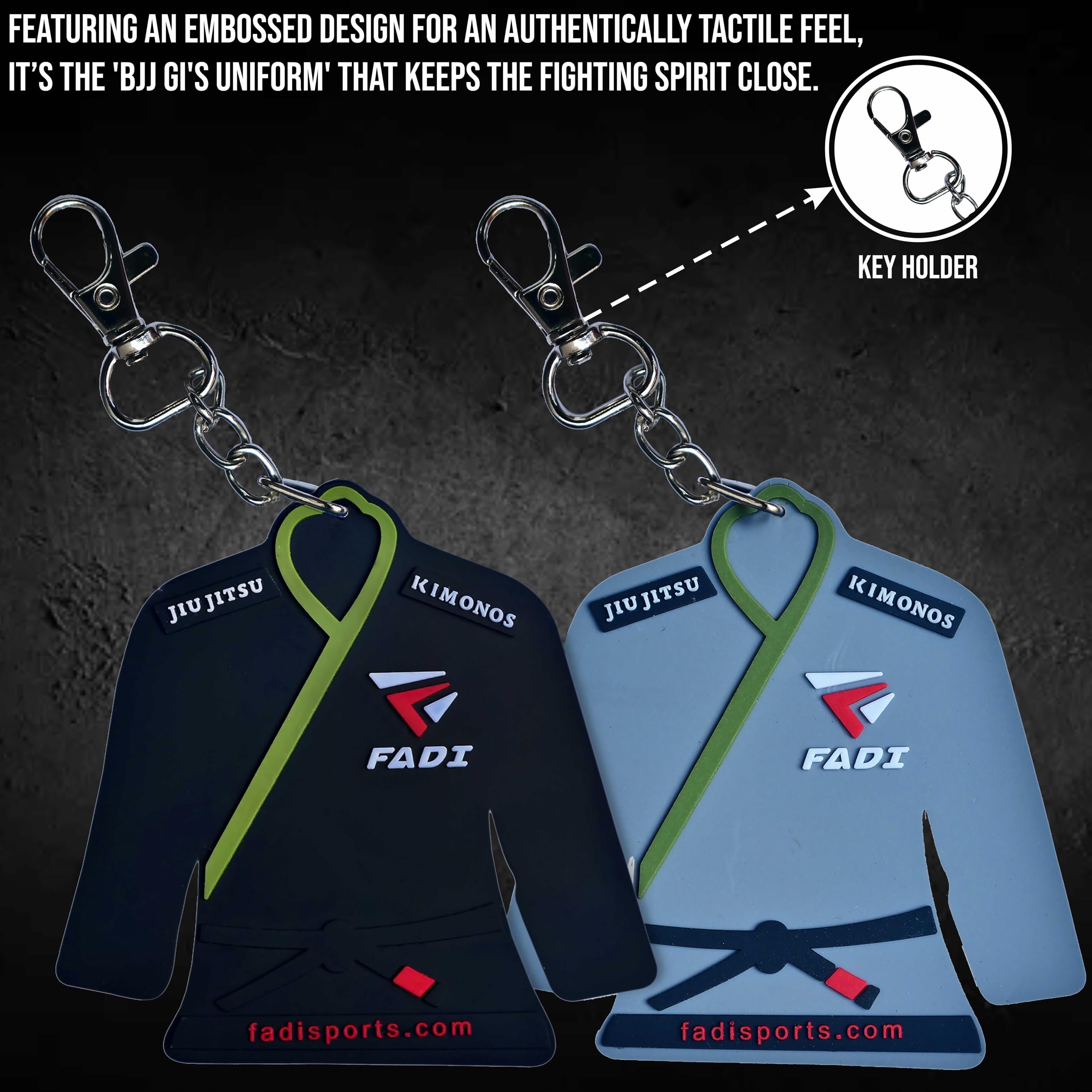 Brazilian Jiu Jitsu Keychain - Durable Rubber BJJ Gi Design Keyring, Lightweight Martial Arts Accessory for Men & Women - Perfect for Gym Bags, Backpacks, and Jiu Jitsu Enthusiasts