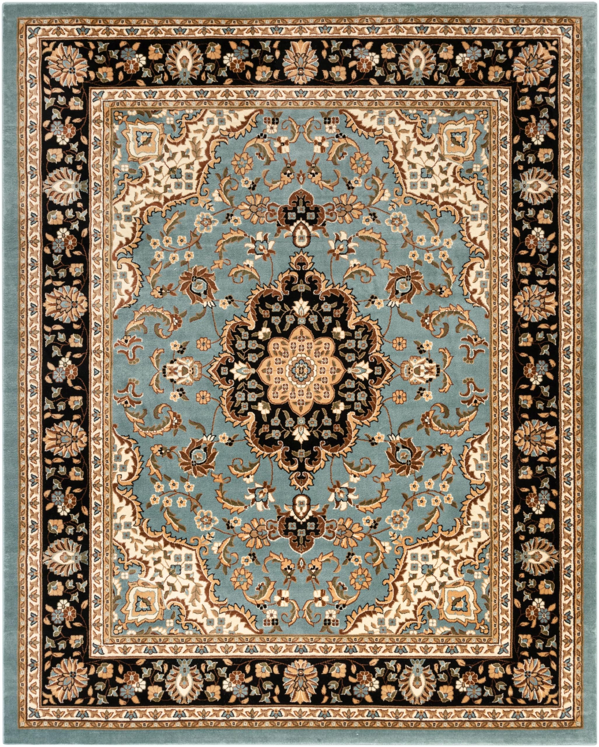 Well Woven Barclay Collection Medallion Kashan Light Blue 8x10 Area Rug - Soft Non-Slip Living Room Rug, Bedroom Carpet & Dining Room Floor Mat for Home Decor, Housewarming Gift