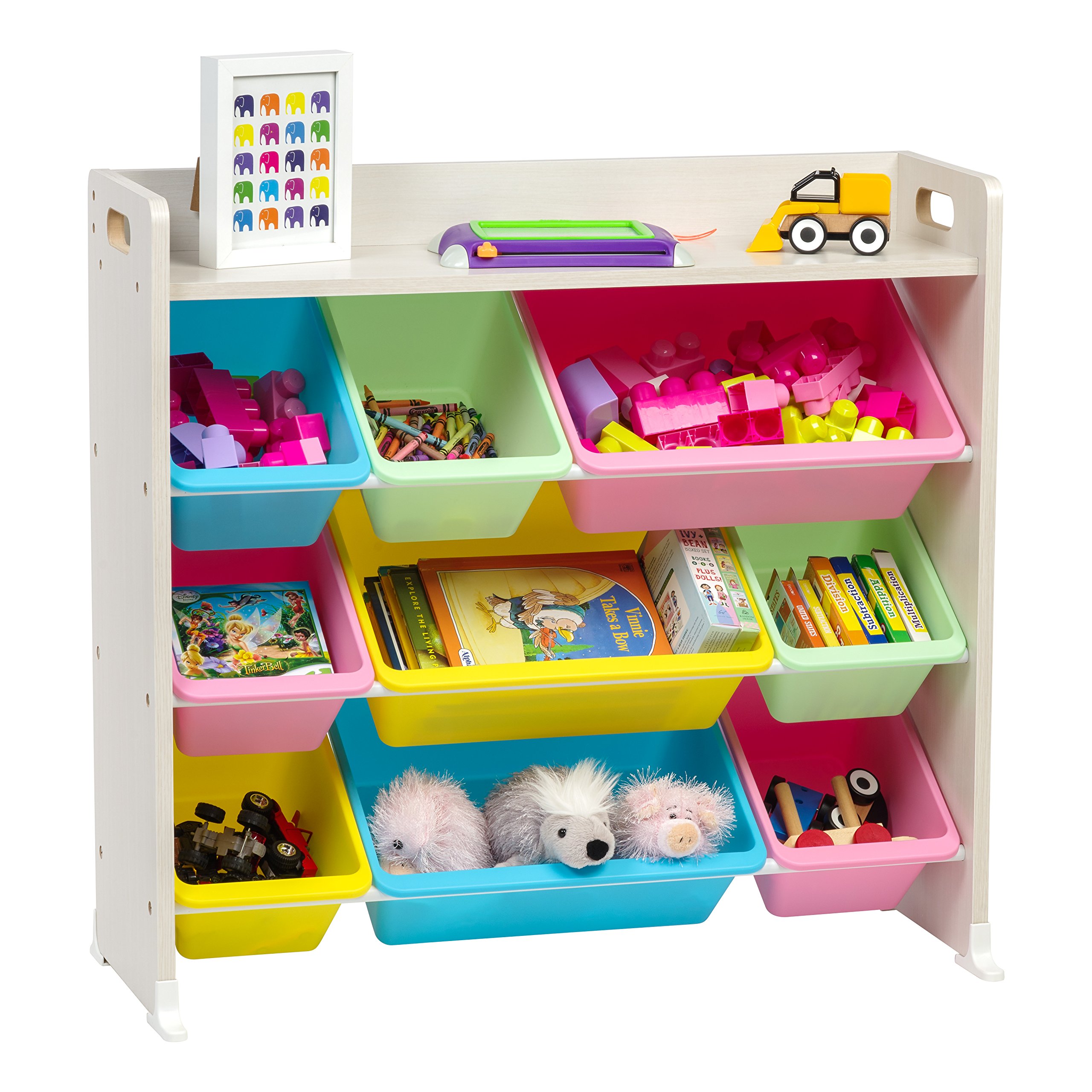 Pastel Plastic Storage Bins - 4 Pack Large Stackable Organizing Containers for Sensory Bins, Craft Supplies, Home Office & School Organization - Perfect for Kids' Toys, Art Materials & Classroom Storage