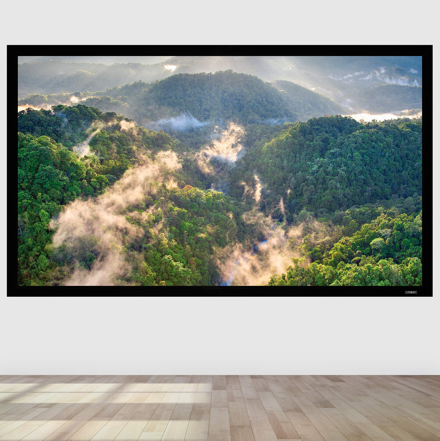 Duronic FFPS150 150-Inch Fixed Frame Projector Screen - HD Wall Mountable Home Theater Movie Screen with 16:9 Aspect Ratio | Perfect for Home Cinema, Classroom Presentations & Office Meetings