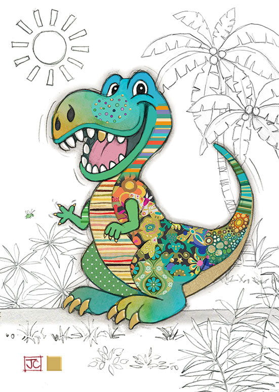 Bug Art Greeting Card - Rufus Rex Funny Insect Design | Perfect for Birthdays, Anniversaries & Special Occasions