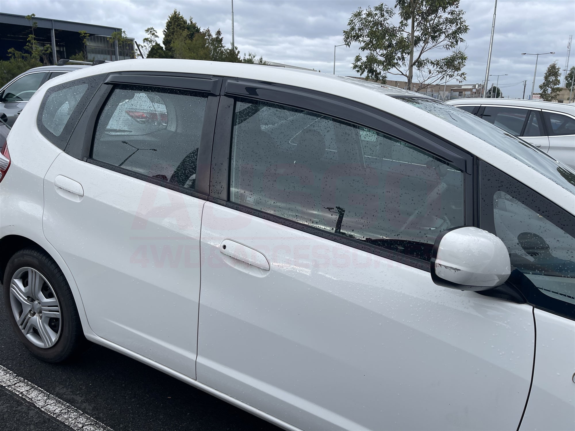 Premium Car Window Visors for Honda Jazz GE Series 2008-2014 | Rain Guards & Weather Deflectors | Perfect for All-Weather Protection & Style Enhancement