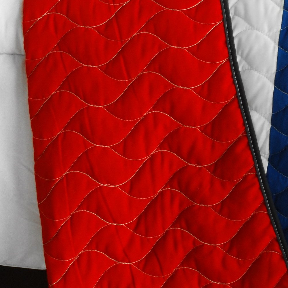 The Cross Vermicelli-Quilted Patchwork Geometric Quilt Set - Full/Queen Size Bedding for Modern & Bohemian Bedrooms