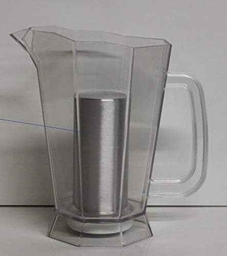 Polar ICE Pitcher with Aluminum Cooling Chamber - Crystal Clear & Brushed Aluminum Design | Perfect for Cocktails, Iced Coffee & Outdoor Entertaining