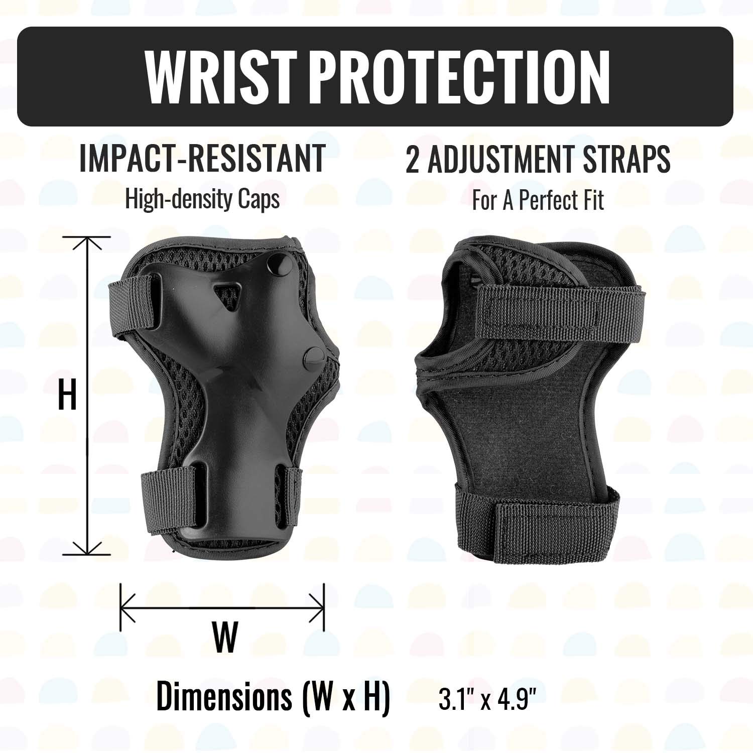 NHH Kids Knee Pads Set - 6-in-1 Protective Gear for Boys & Girls Ages 3-8 | Knee, Elbow & Wrist Guards | Small Size Charcoal Black | Perfect for Skateboarding, Roller Skating & Cycling Safety