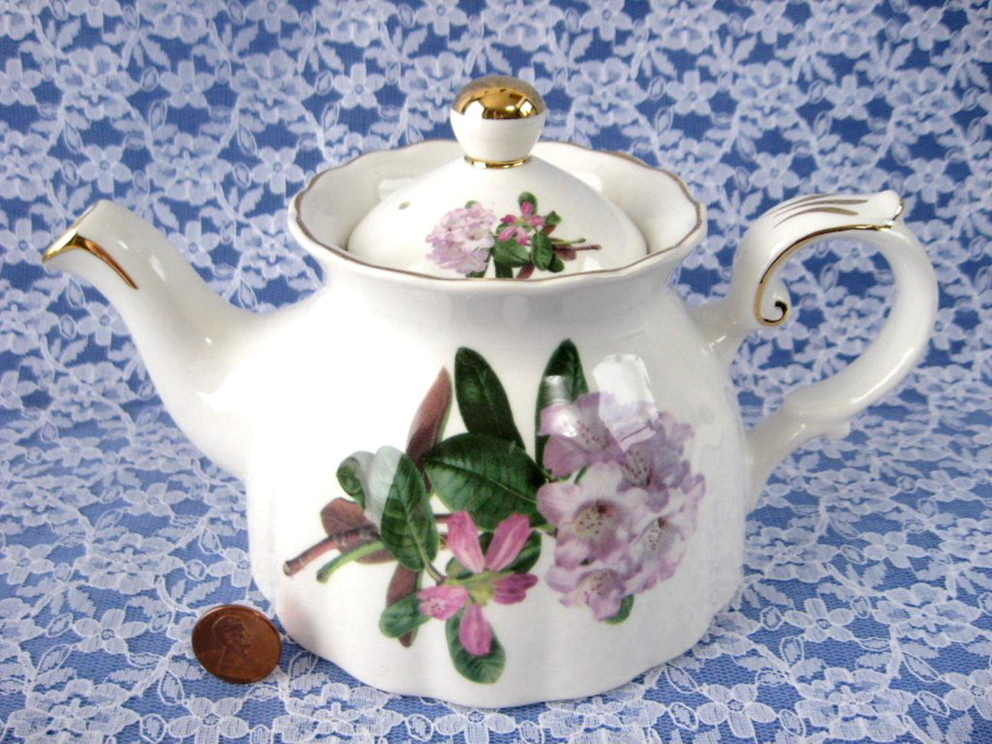 Royal Patrician Rhododendron Teapot - Elegant Pink and Mauve English Azaleas Design for Afternoon Tea Party | Perfect for Garden Tea Parties, Bridal Showers & Vintage Collections