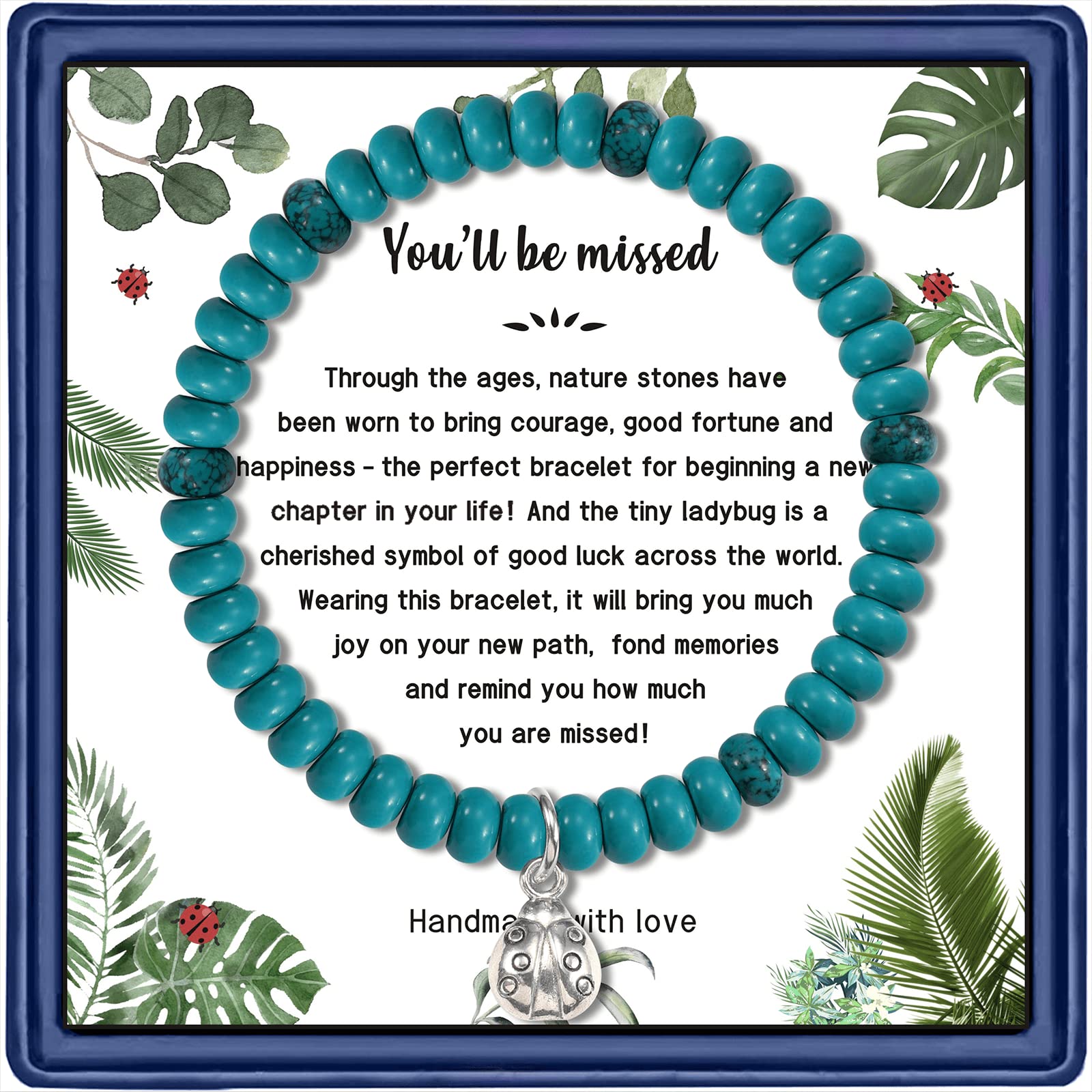 Ladybug Good Luck Bracelet - Farewell Gift for Coworkers & Friends | Retirement, New Job, Moving Away