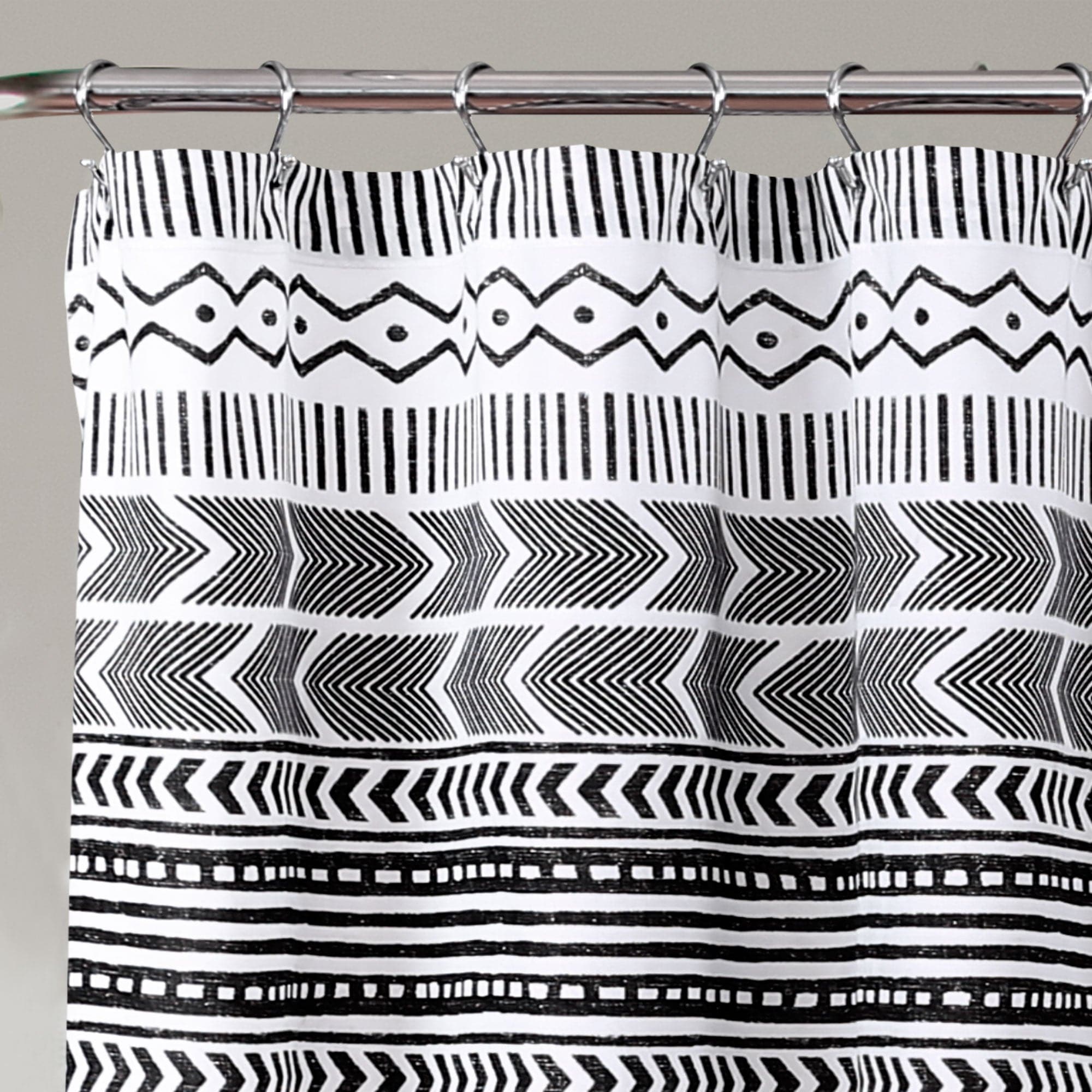 Hygge Geo Shower Curtain - Waterproof Bathroom Decor with Modern Geometric Pattern - Perfect for Cozy Home Spa & Scandinavian Style Bathrooms