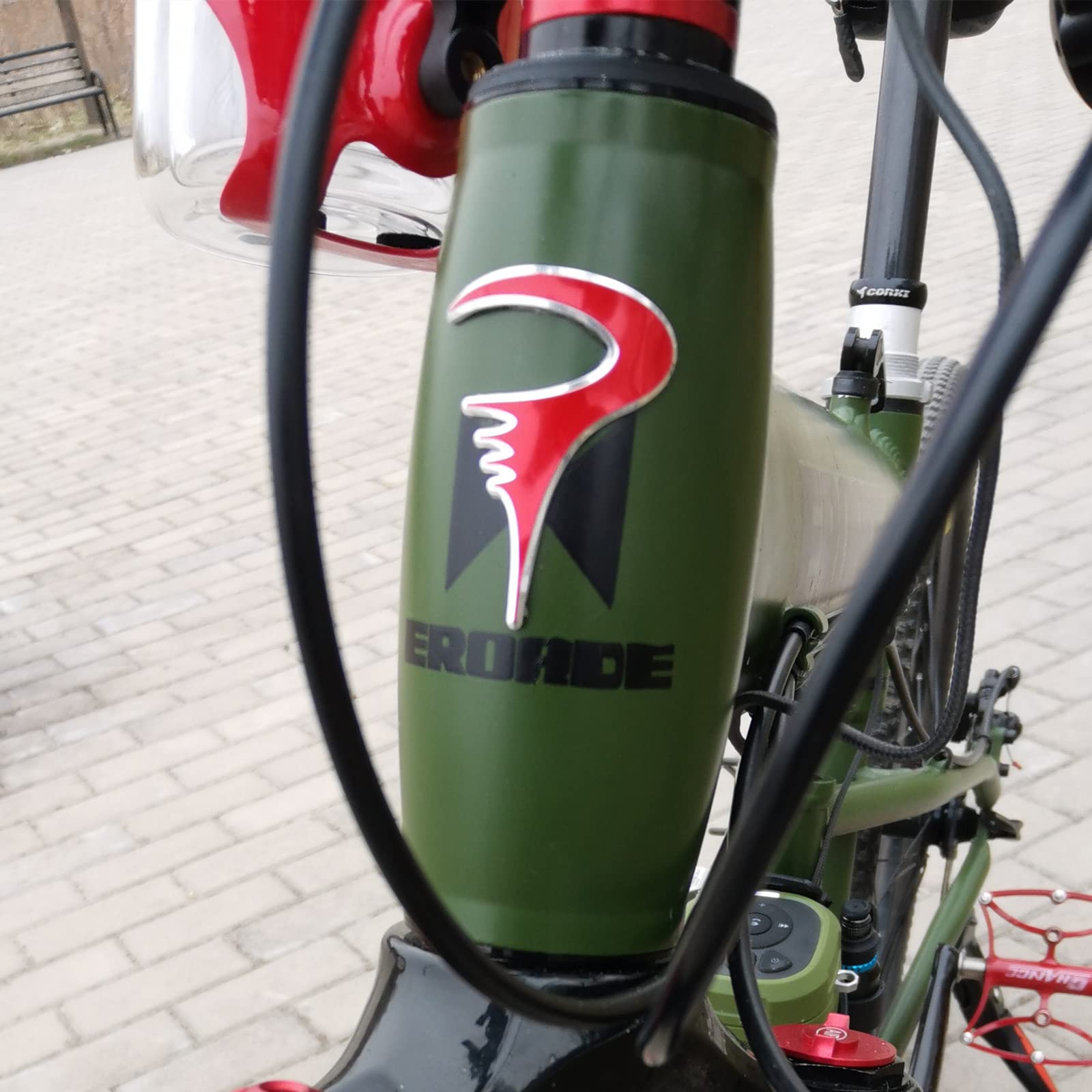 Premium MTB Bike Head Badge Decals - Waterproof Vinyl Stickers for BMX & Foldable Bikes (Pinarello Red) - Perfect for Customizing Bike Frames & Enhancing Style