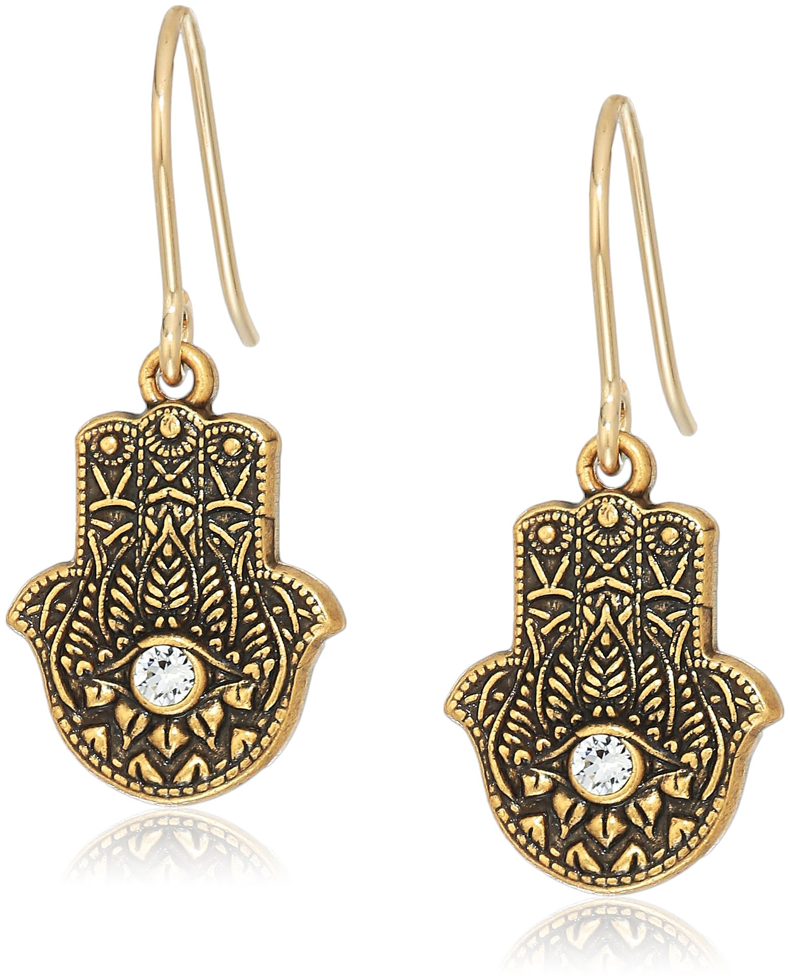 Alex and Ani Women's Hand of Fatima Hook Drop Earrings - Rafaelian Collection | Boho Chic Jewelry for Everyday Wear, Parties & Special Occasions