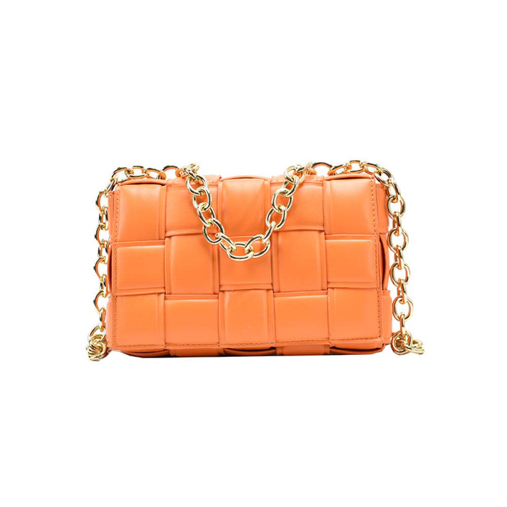Stylish Women's Crossbody Bag - Woven Leather Flap Purse with Thick Chain Strap, Fashion Shoulder Messenger Handbag for Daily Use, Work, Travel & Shopping