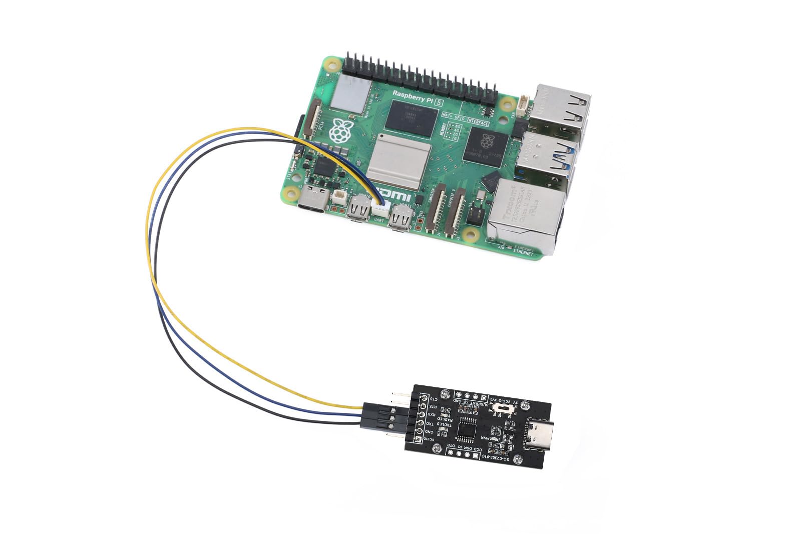 PL2303 USB to UART TTL Serial Converter Module - Type-C Connector, Onboard Power Supply, TXD/RXD LEDs - Compatible with Windows, Linux, Mac OS (3.3V/5V Logic Level Switch) - Perfect for Arduino, Raspberry Pi, DIY Electronics Projects
