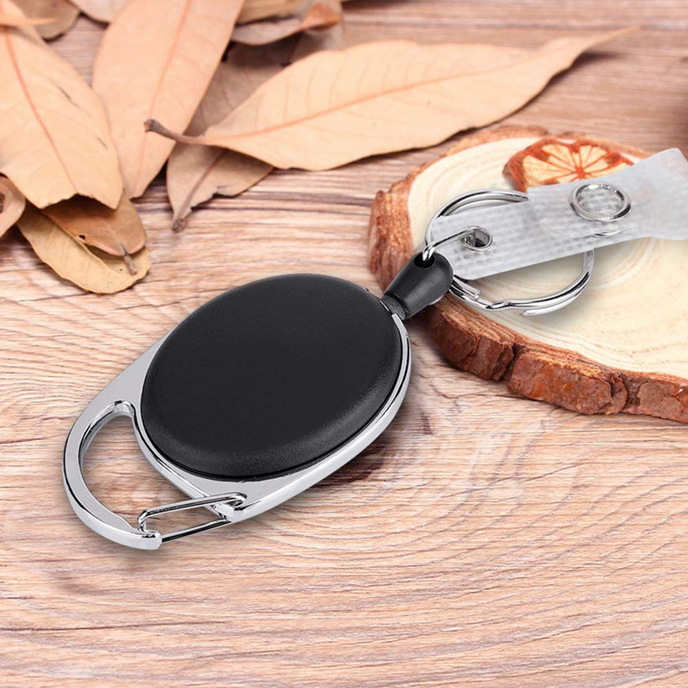 BNineteenteam Heavy-Duty Retractable Keychain with Nylon Cable & ID Badge Holder - Durable Key Organizer for Mountaineering, Hiking, Camping Gear & Outdoor Activities