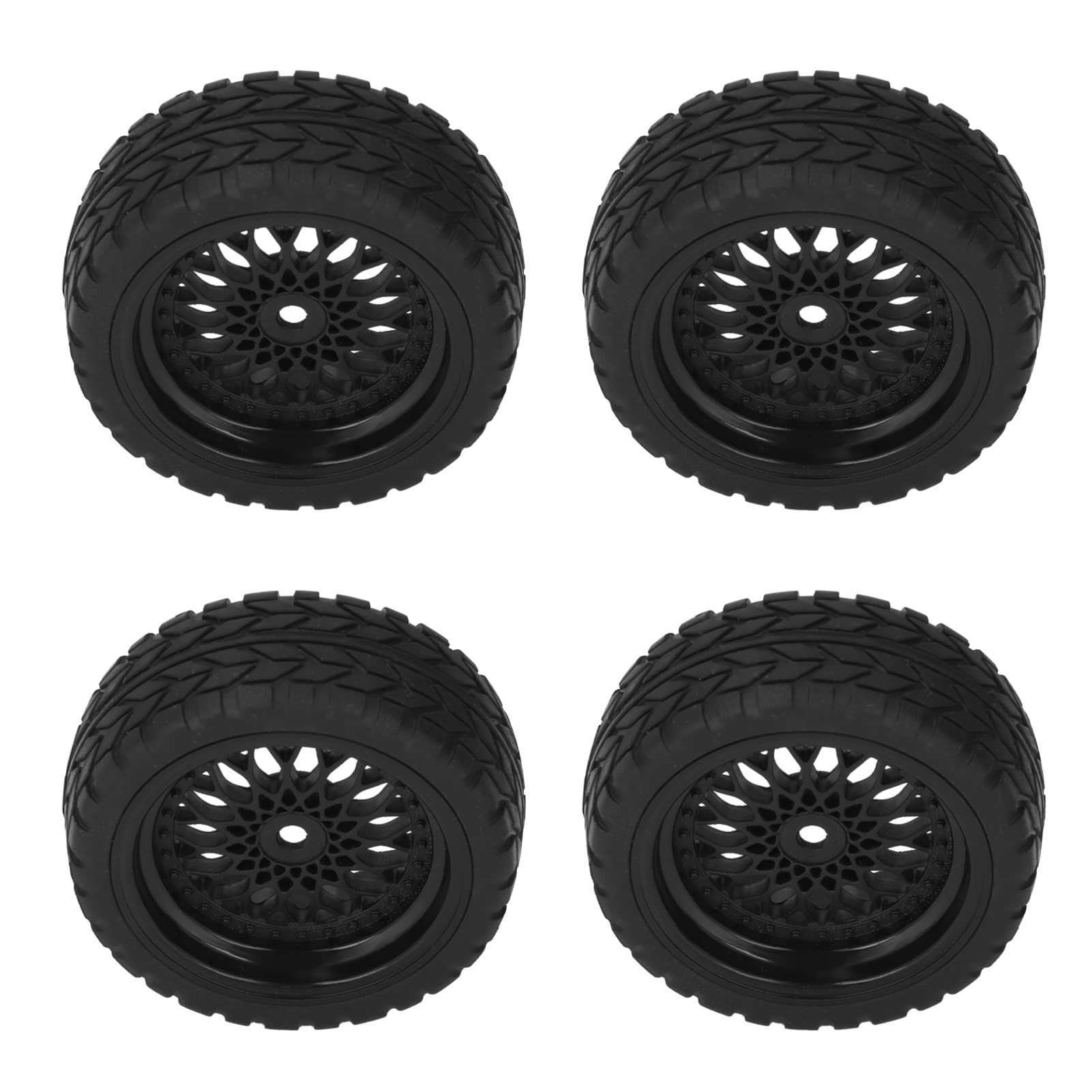 Gaeirt 1/10 Scale RC Rubber Wheel Tires - Durable & Flexible Off-Road Tires for RC Cars, Trucks & Crawlers (Black) - Perfect for Racing, Crawling & Off-Road Adventures