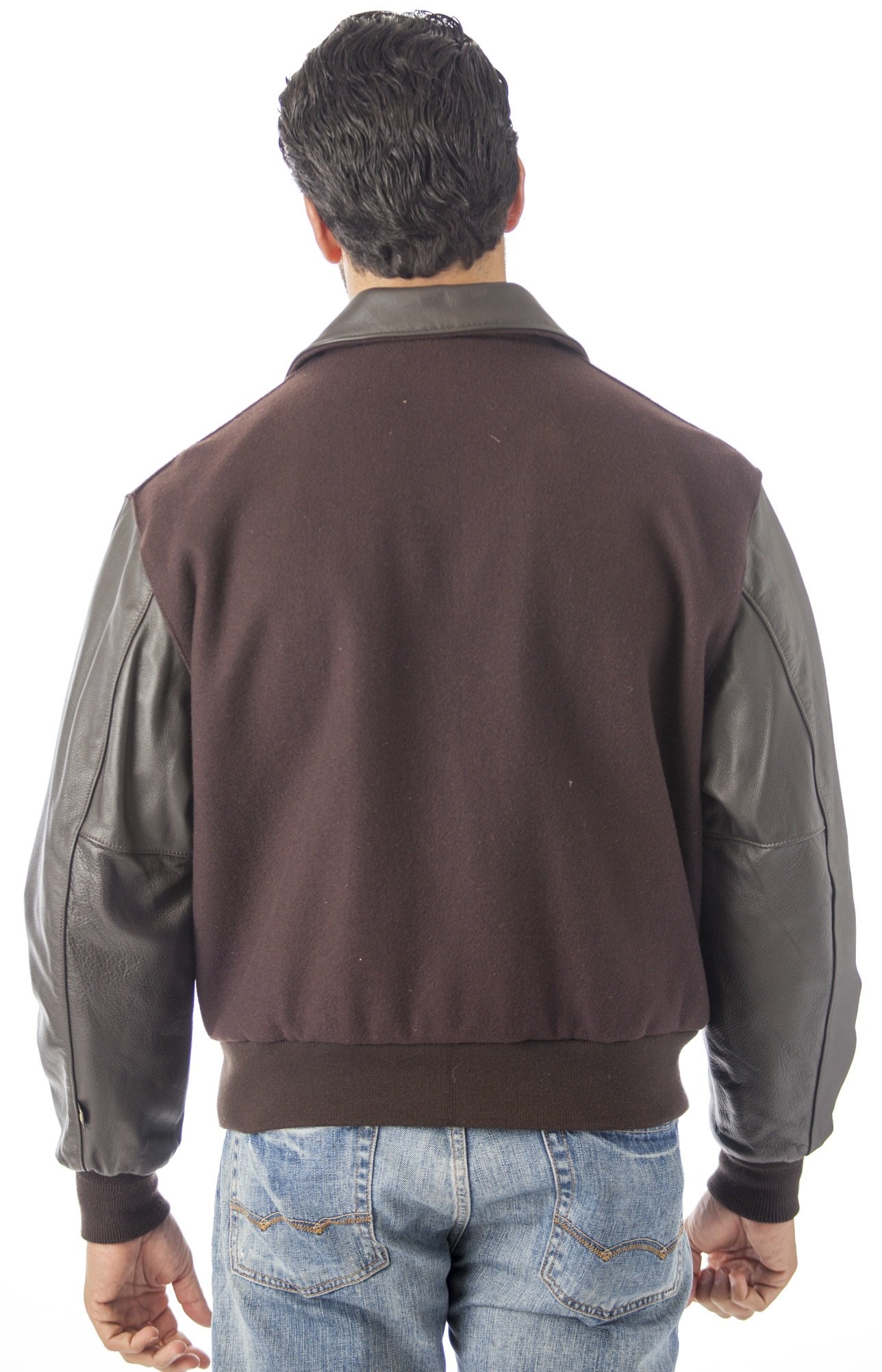 REED Men's Genuine Leather & Wool Bomber Jacket - Premium USA-Made Winter Coat for Casual & Business Wear | Warm Aviator Style Outerwear for Fall & Winter Seasons