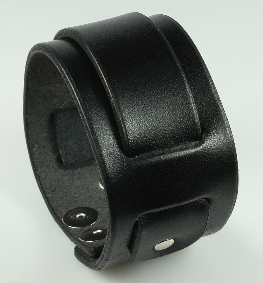 Premium Genuine Leather Wristband for Men - Adjustable & Durable Bracelet - Perfect for Casual Wear, Work, and Outdoor Activities