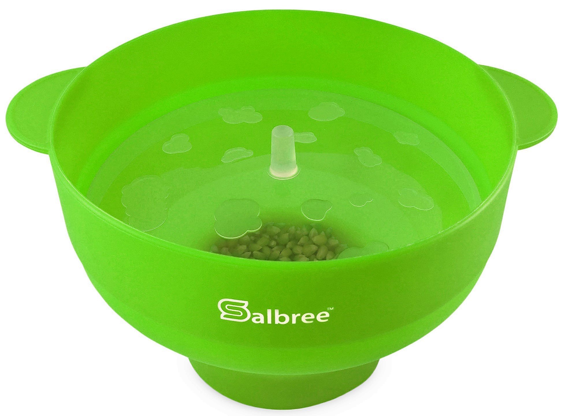 Original Salbree Microwave Popcorn Popper - Silicone Collapsible Popcorn Maker Bowl for Healthy Snacks - Oil-Free Hot Air Popper - BPA-Free & Dishwasher Safe - Perfect for Movie Nights, Parties & Office Snacks (Green)