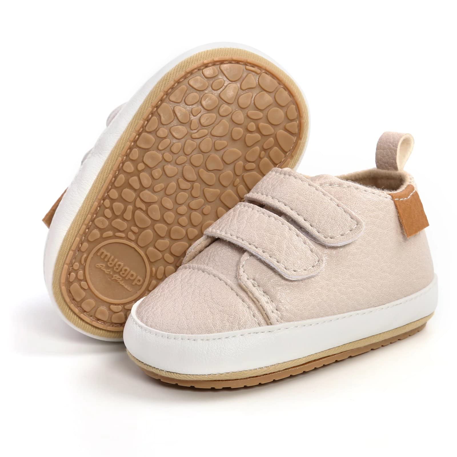 Non-Slip Rubber Sole High-Top PU Leather Sneakers - First Walking Shoes for Baby Boys & Girls | Toddler Crib Shoes & Newborn Loafers | Perfect for Indoor Play & Outdoor Adventures